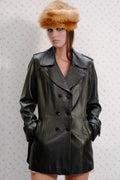 VIA VESTUCCI Black Leather Coat