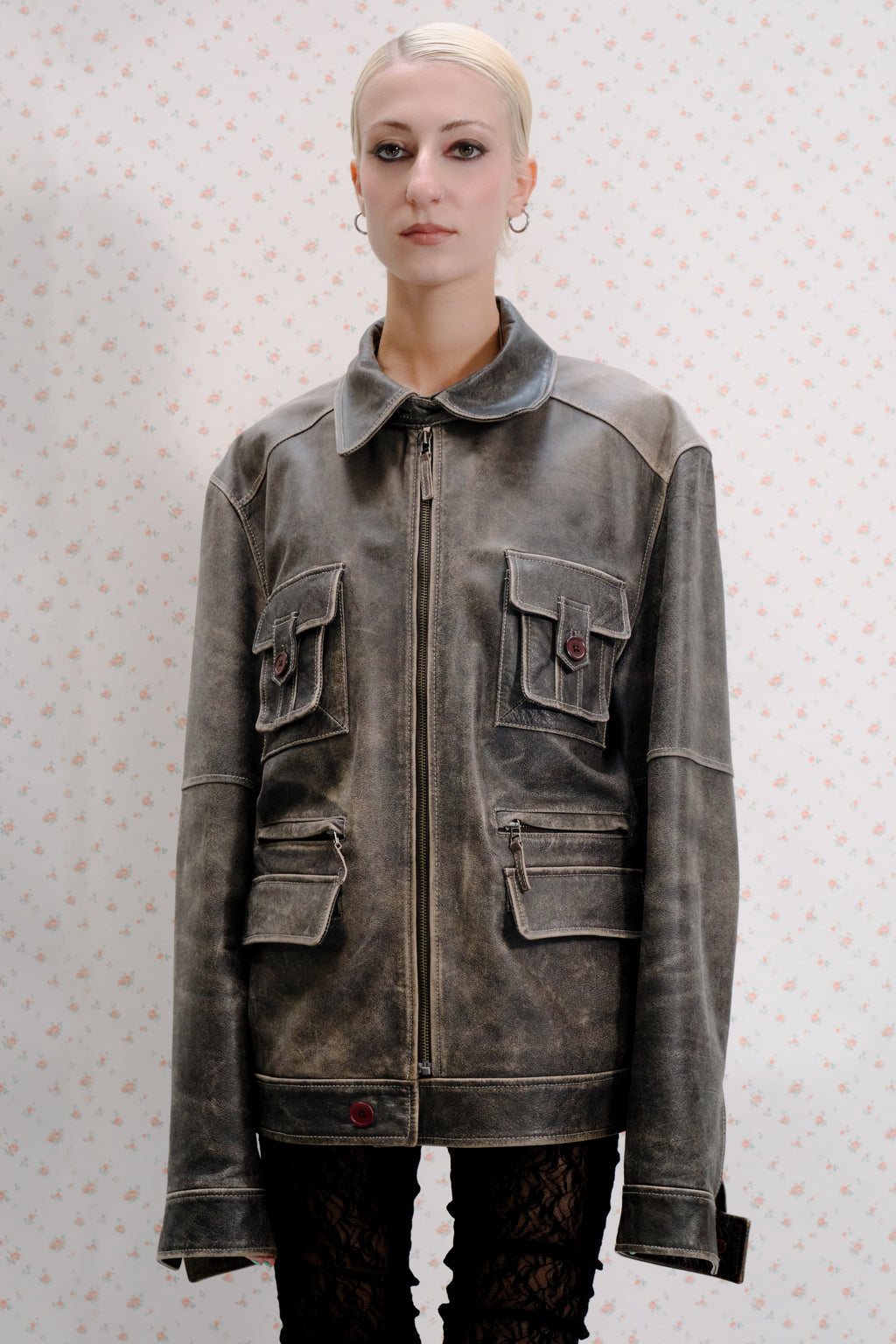 Grey Leather Jacket