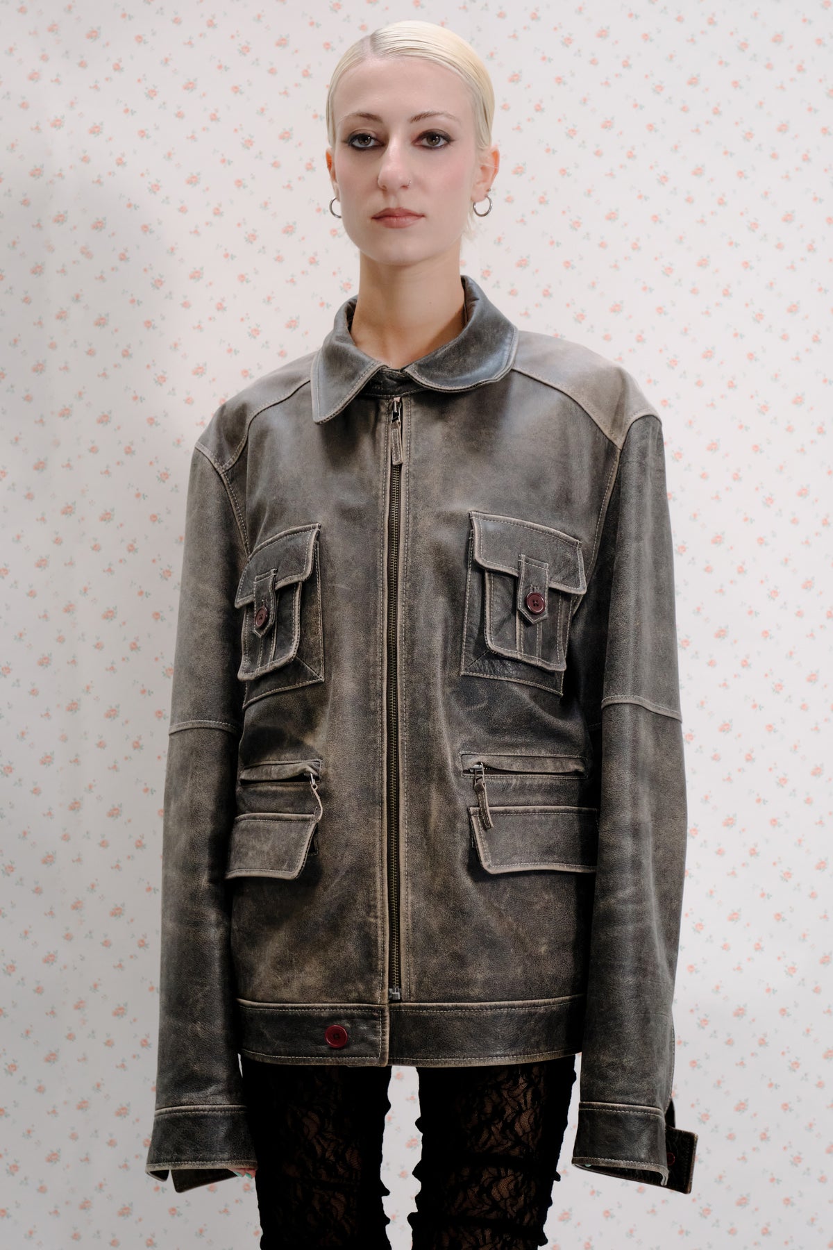 Grey Leather Jacket