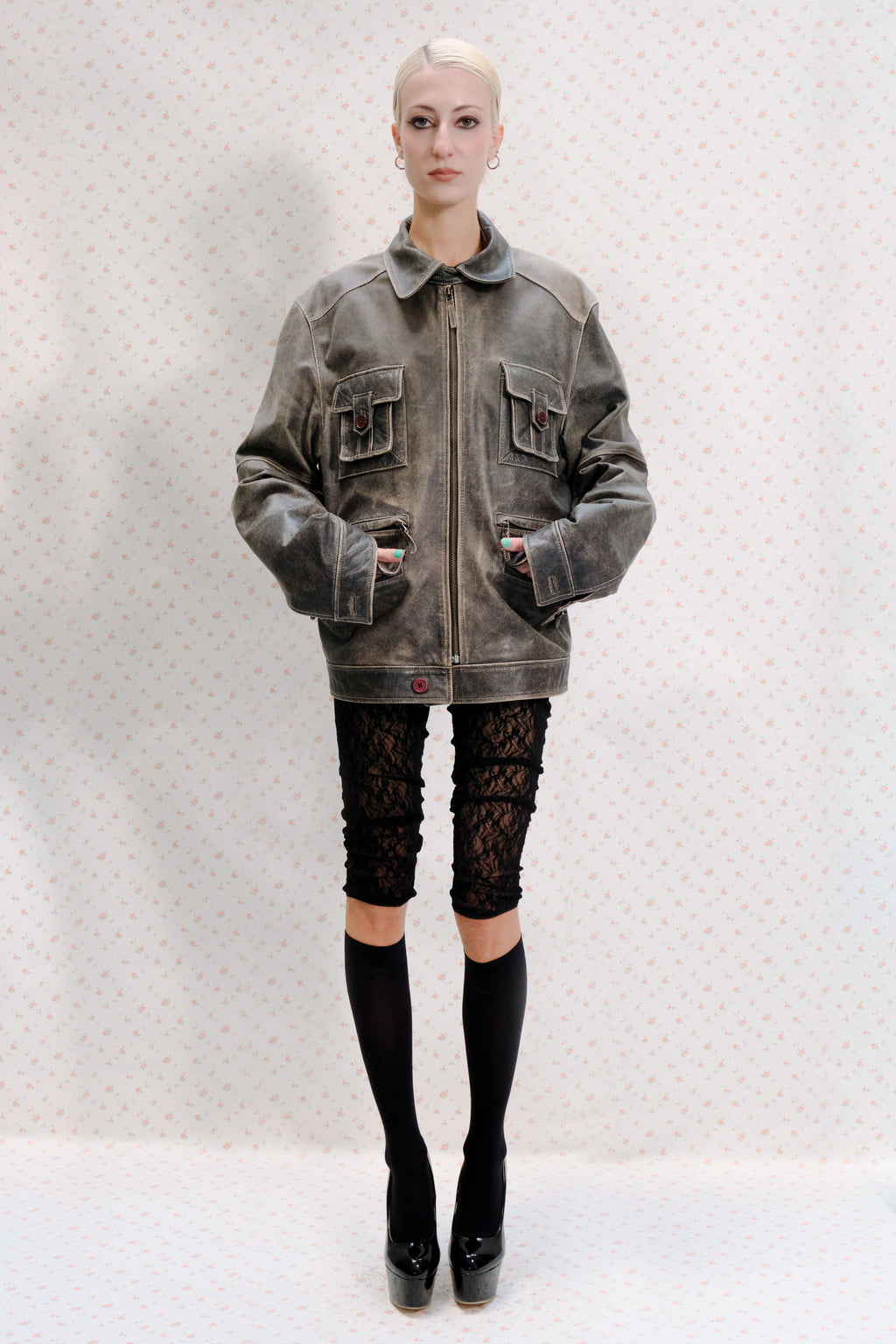 Grey Leather Jacket