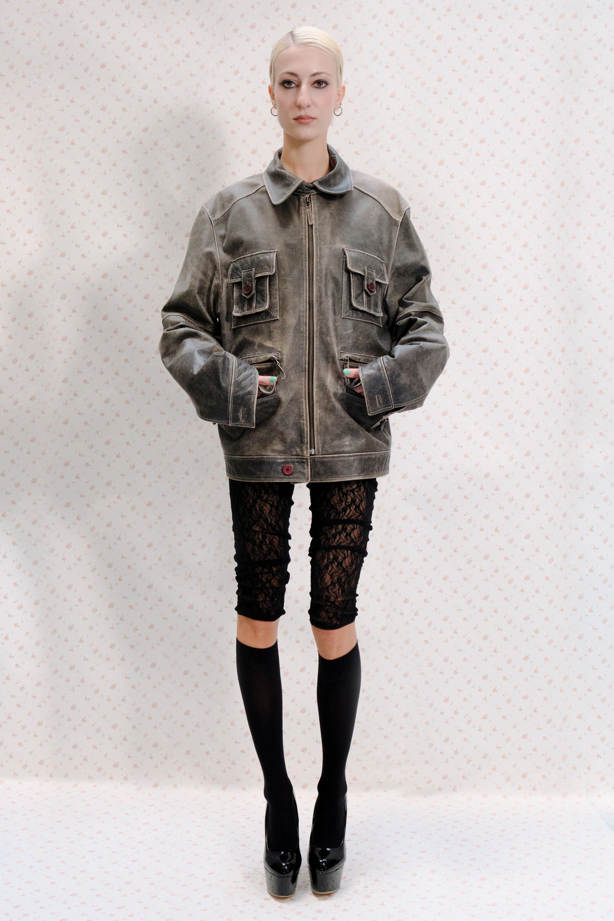 Grey Leather Jacket