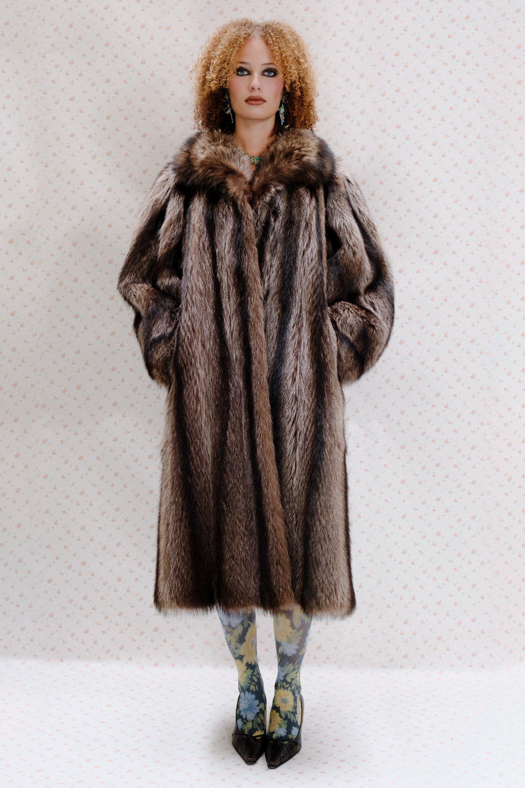 Brown fur coat