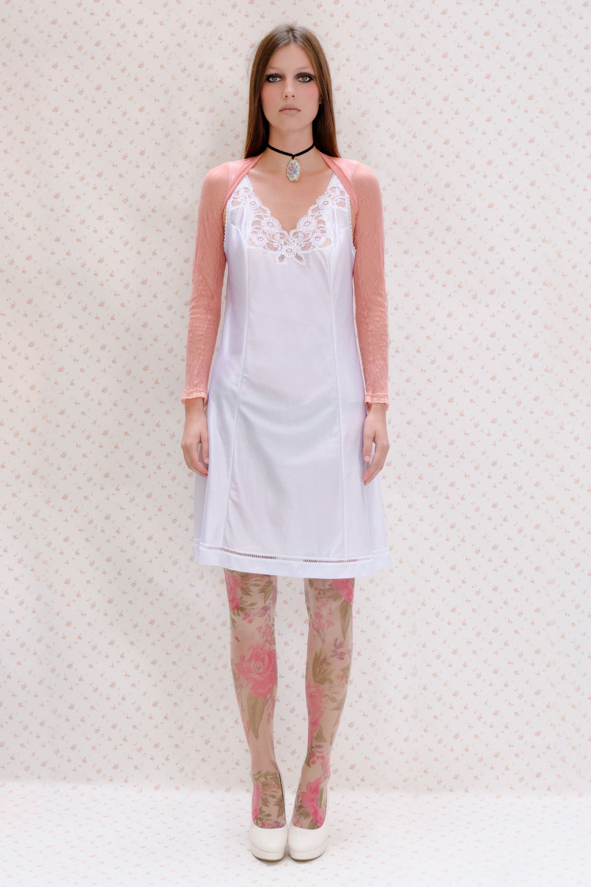 White Satin Slip Dress