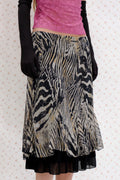 Zebra Print Midi Skirt