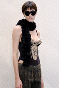 Black Velvet Floral Corset Top