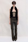 Vintage Dark Paisley Print Jeans