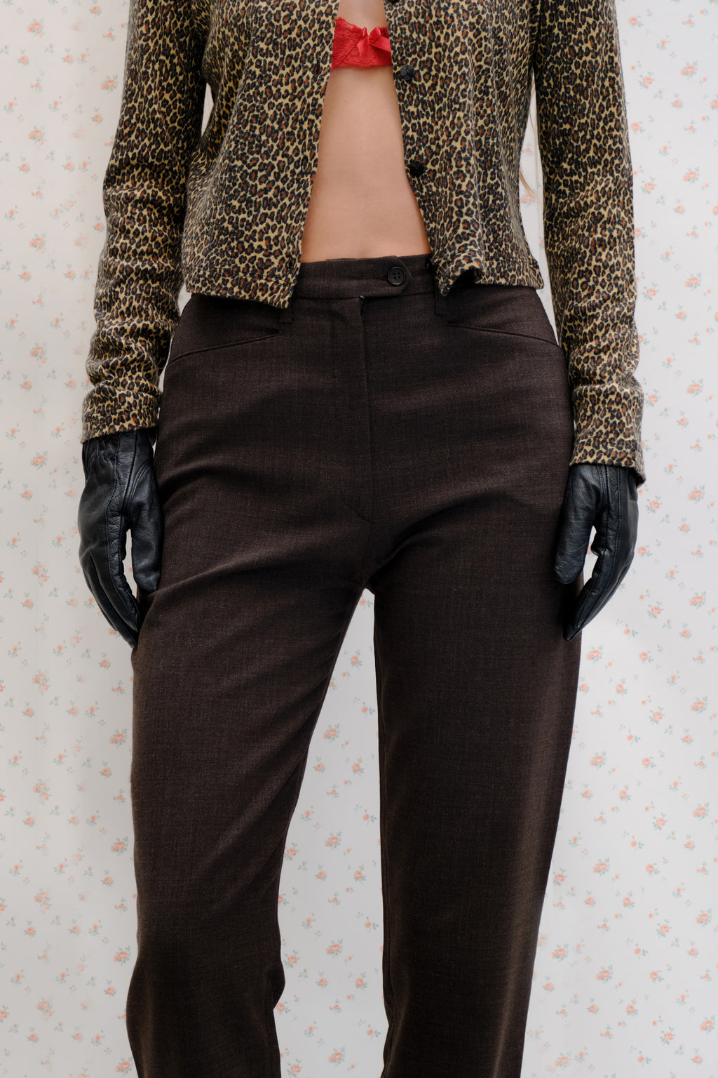 Dark Brown Tailored Trousers