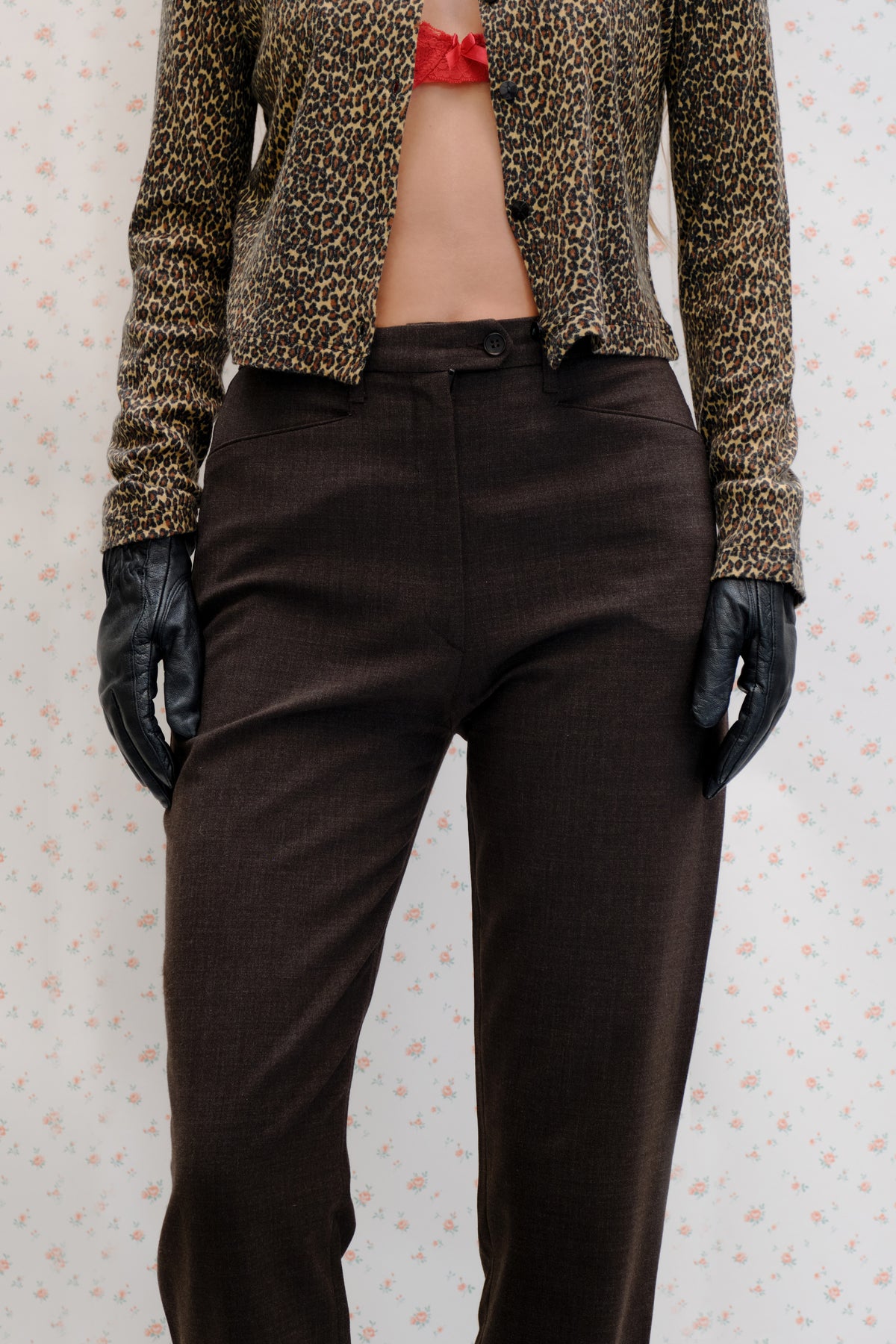 Dark Brown Tailored Trousers