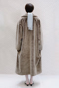 Taupe Grey Faux Fur Coat