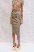 ALAIN MANOUKIAN Beige Vintage Pencil Skirt