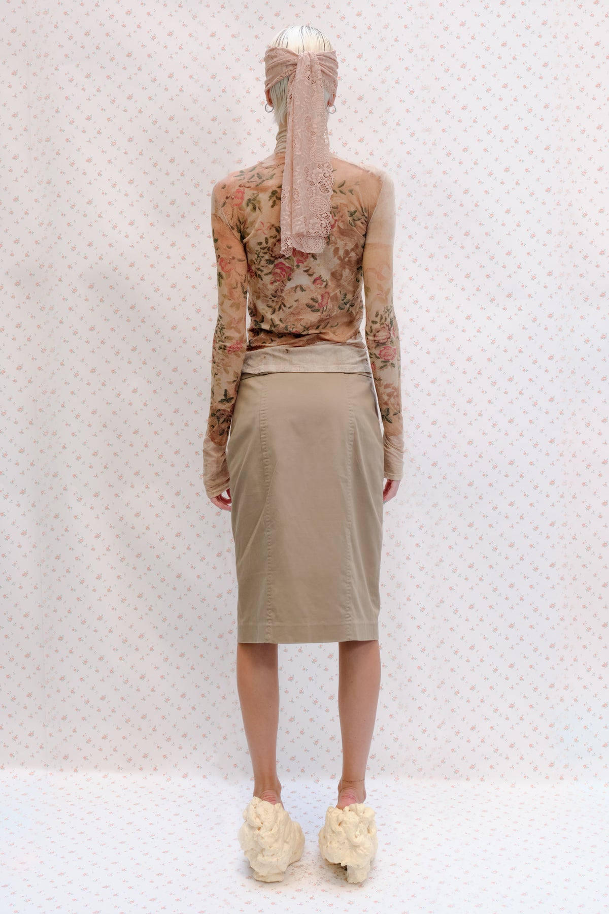 Beige Pencil Skirt
