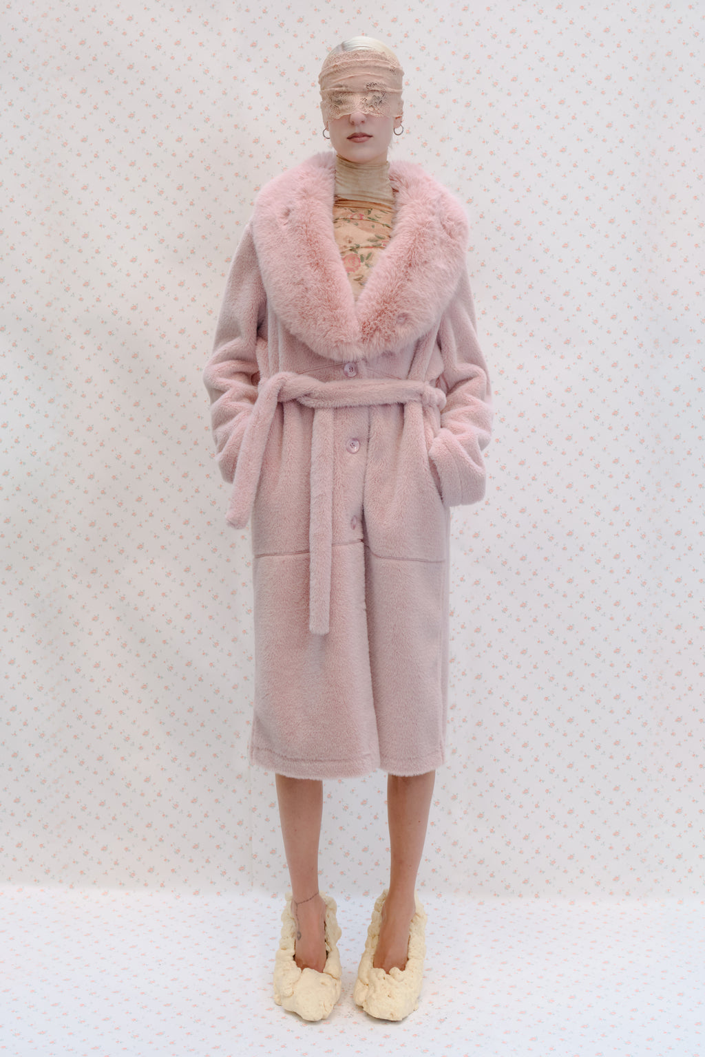 Vintage Faux Fur Pink Coat