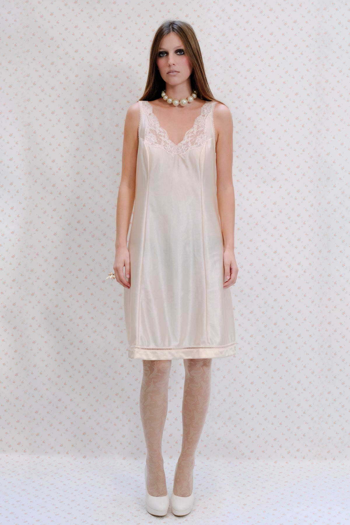 Ivory Satin Slip Dress