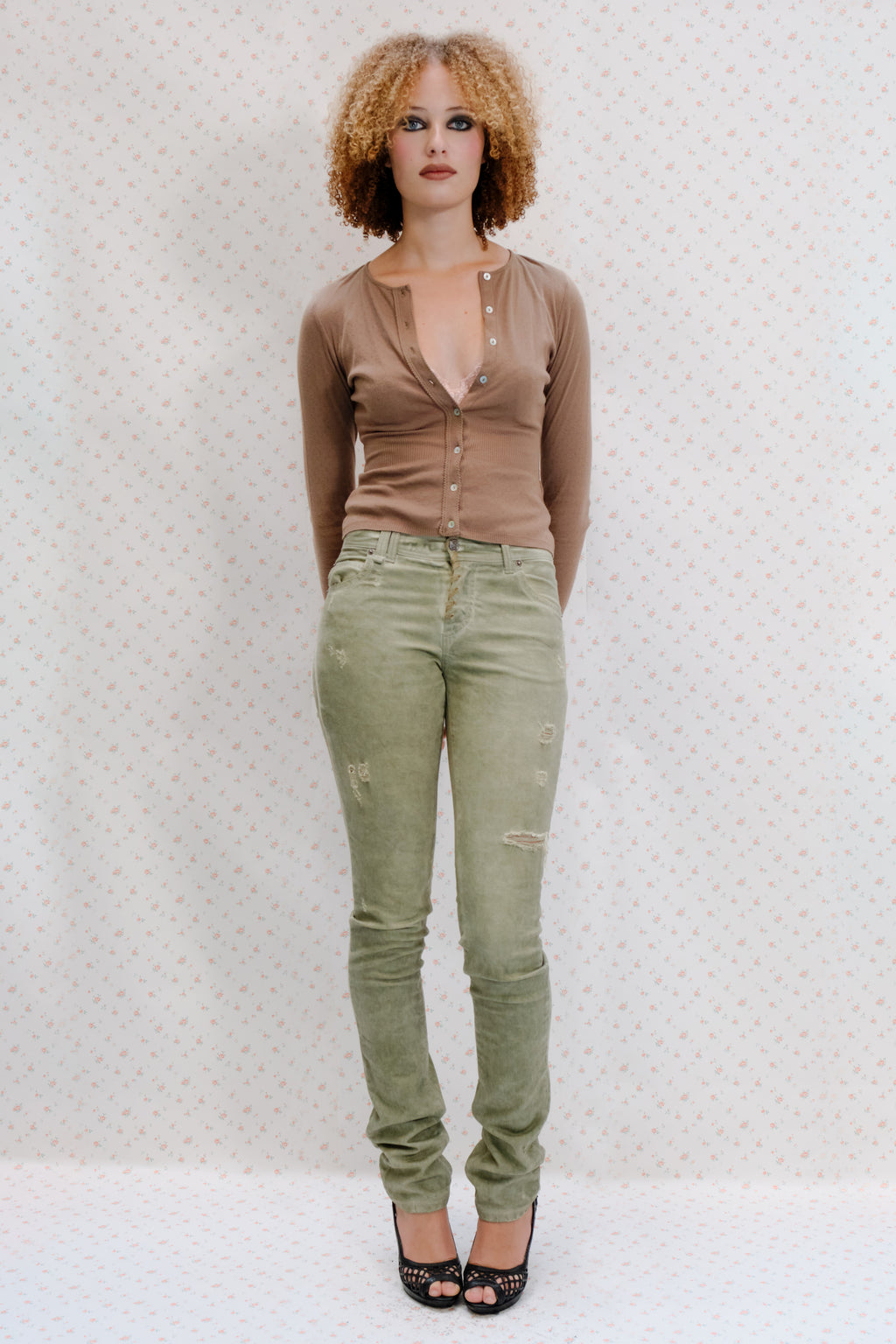 Vintage Brown Button-Up Cardigan