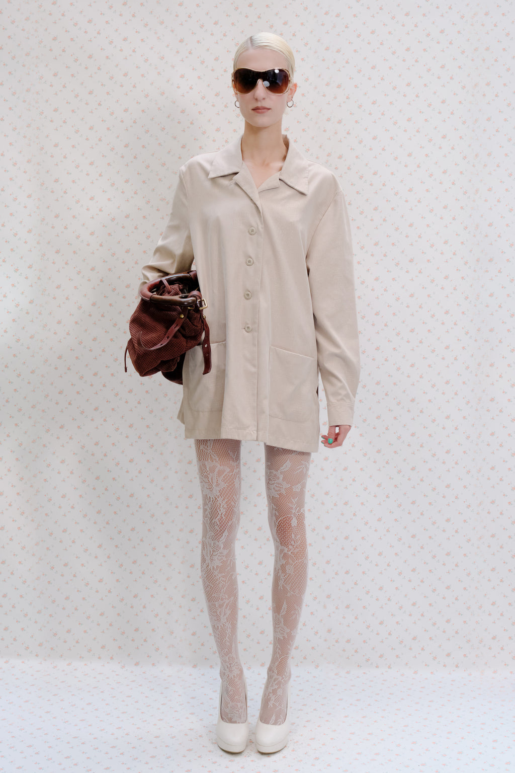 Beige oversized shirt