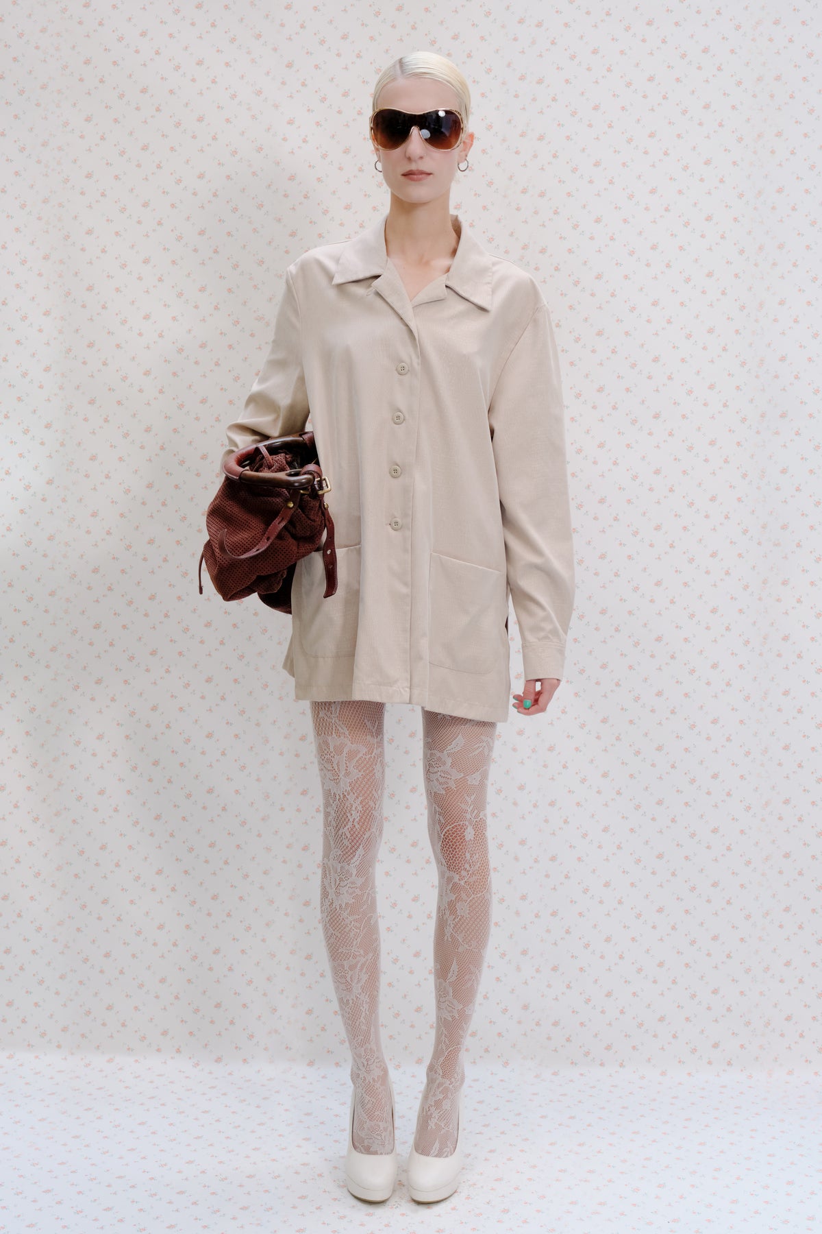 Beige oversized shirt