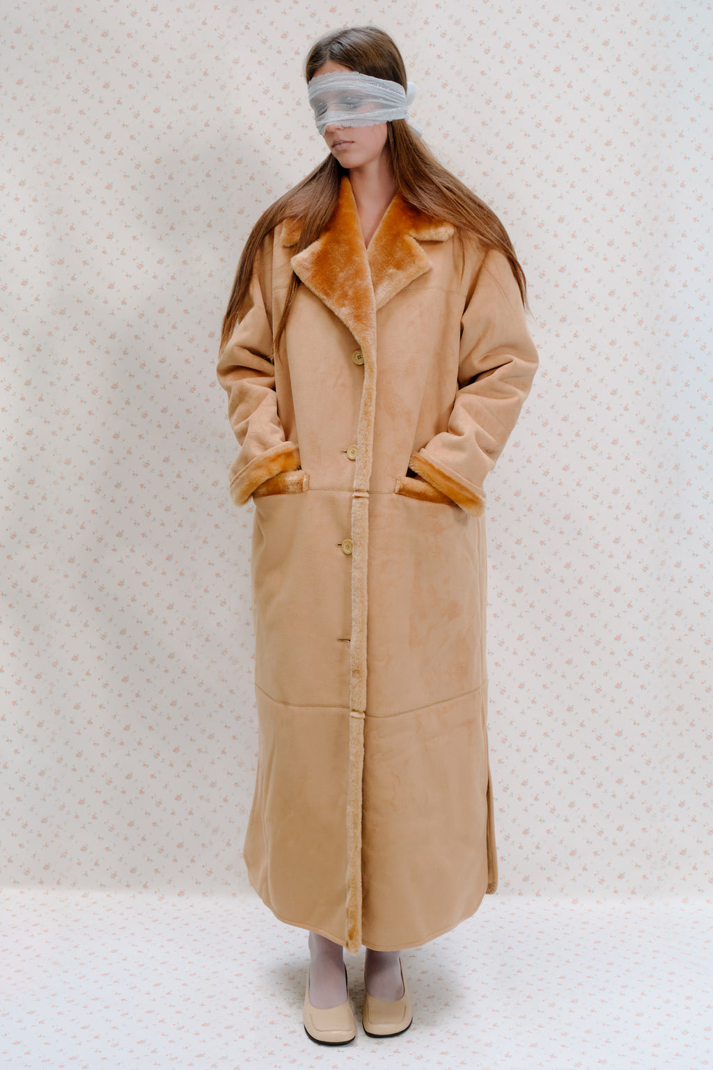 Beige Faux Shearling Coat