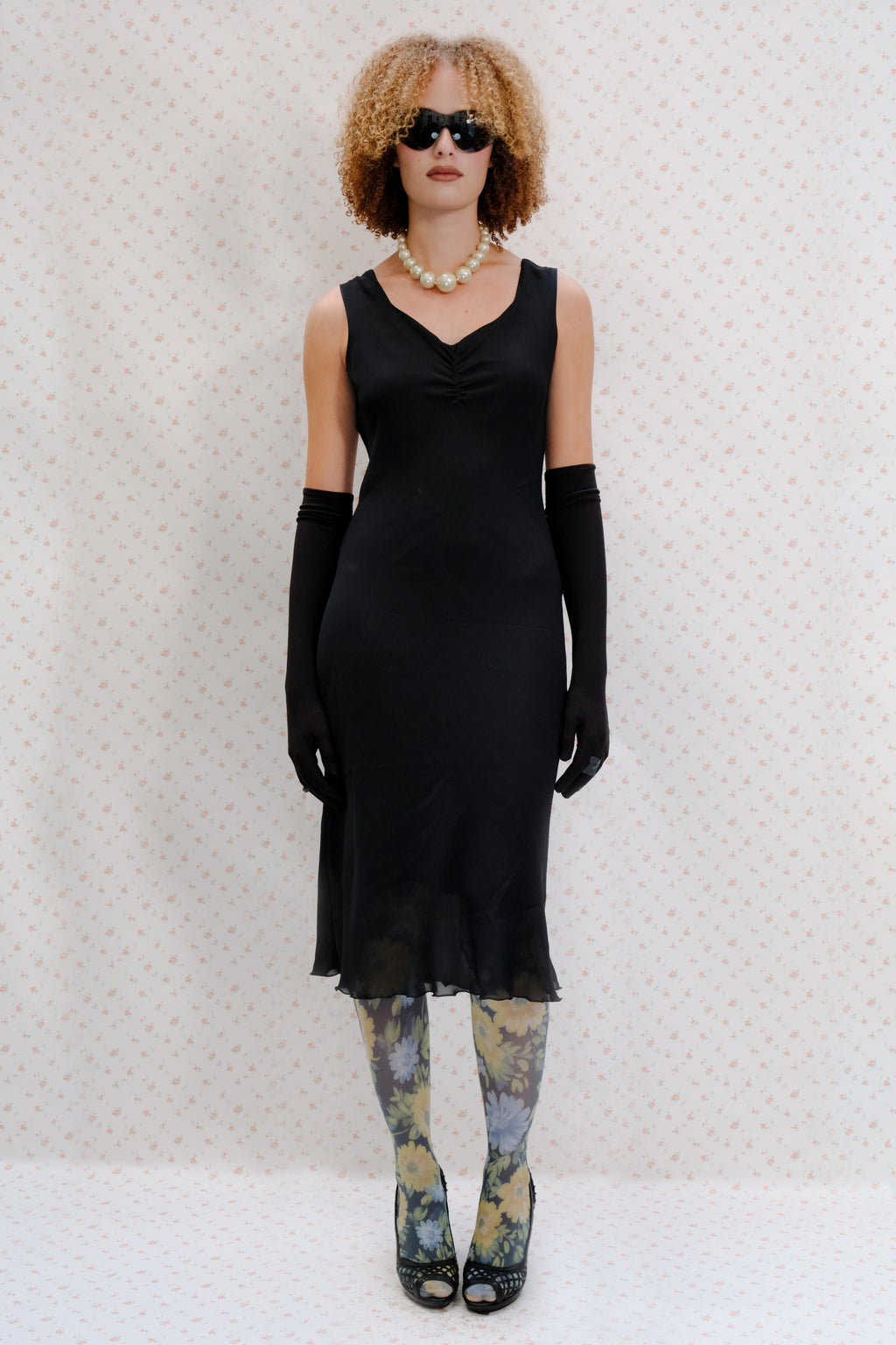 Vintage Black Midi Dress