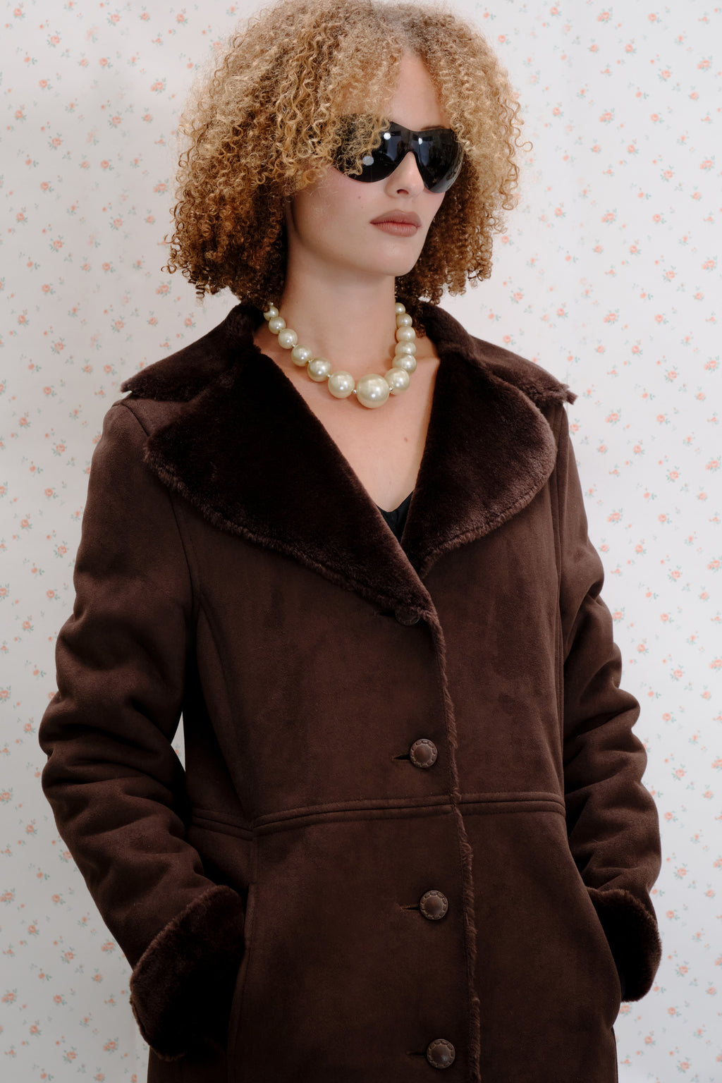 Vintage Dark Brown Suede Coat