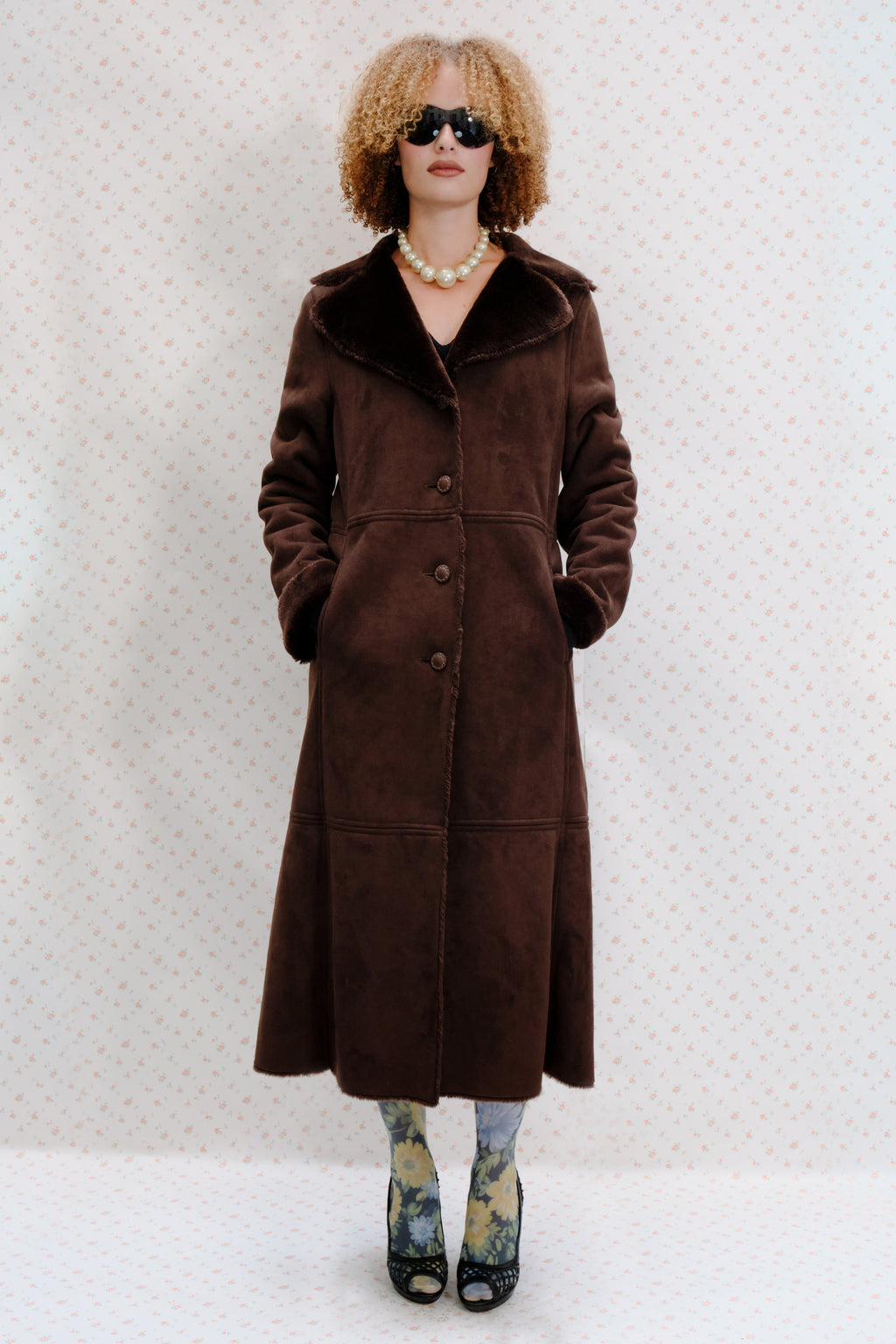 Vintage Dark Brown Suede Coat