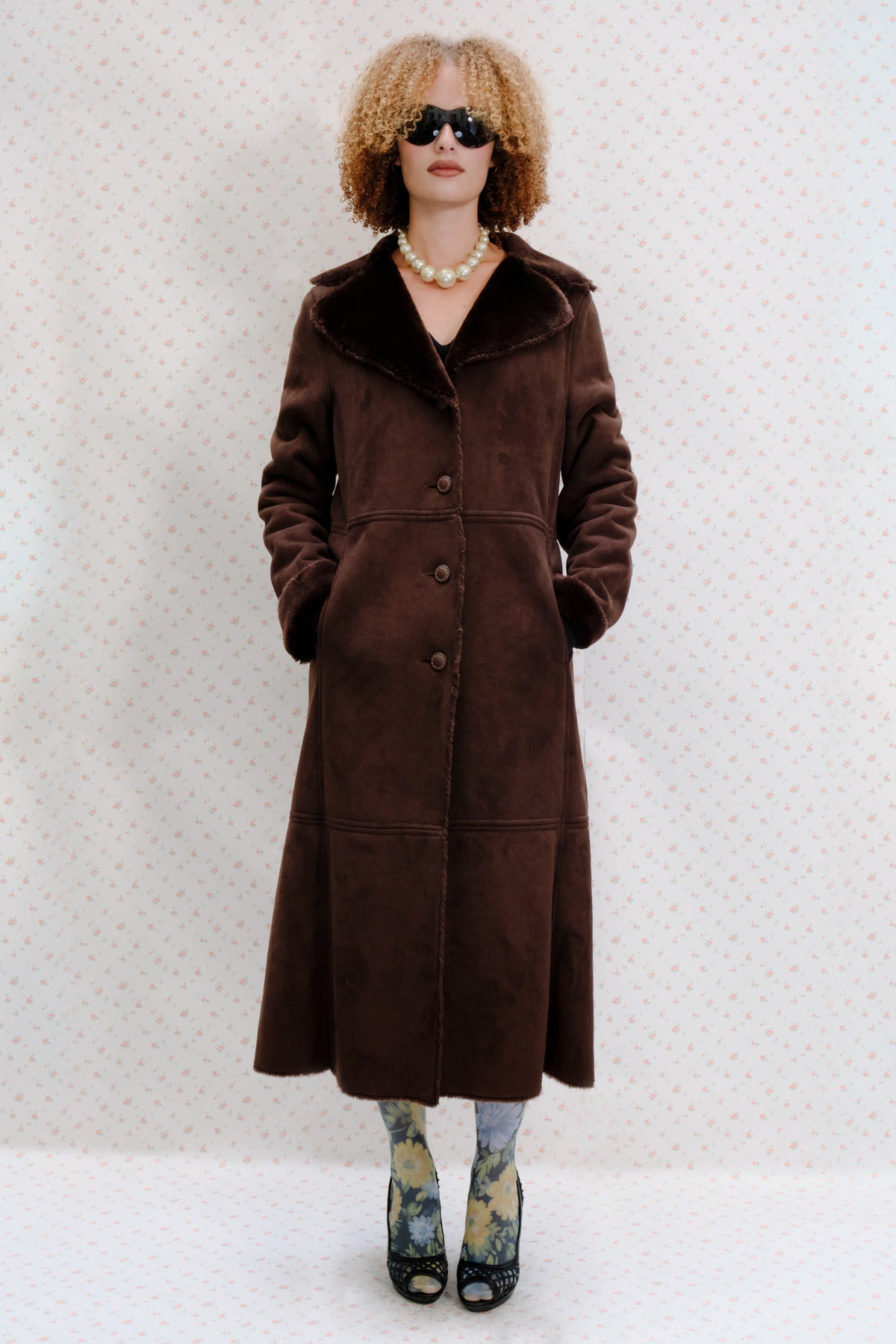 Vintage Dark Brown Suede Coat