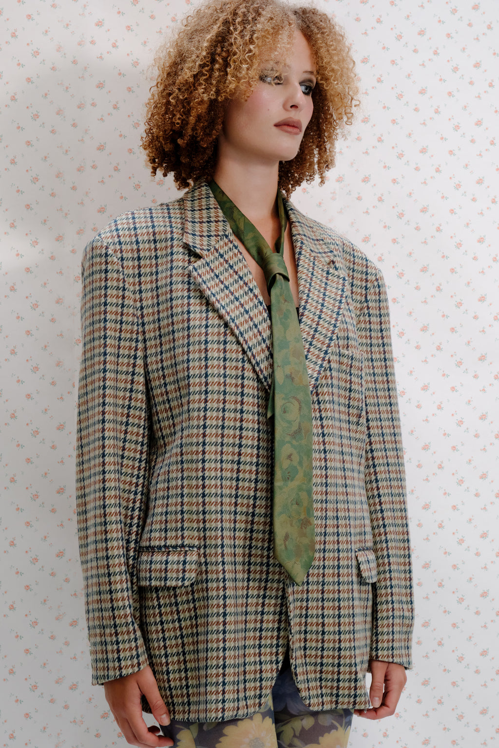 Multicolor Checkered Blazer