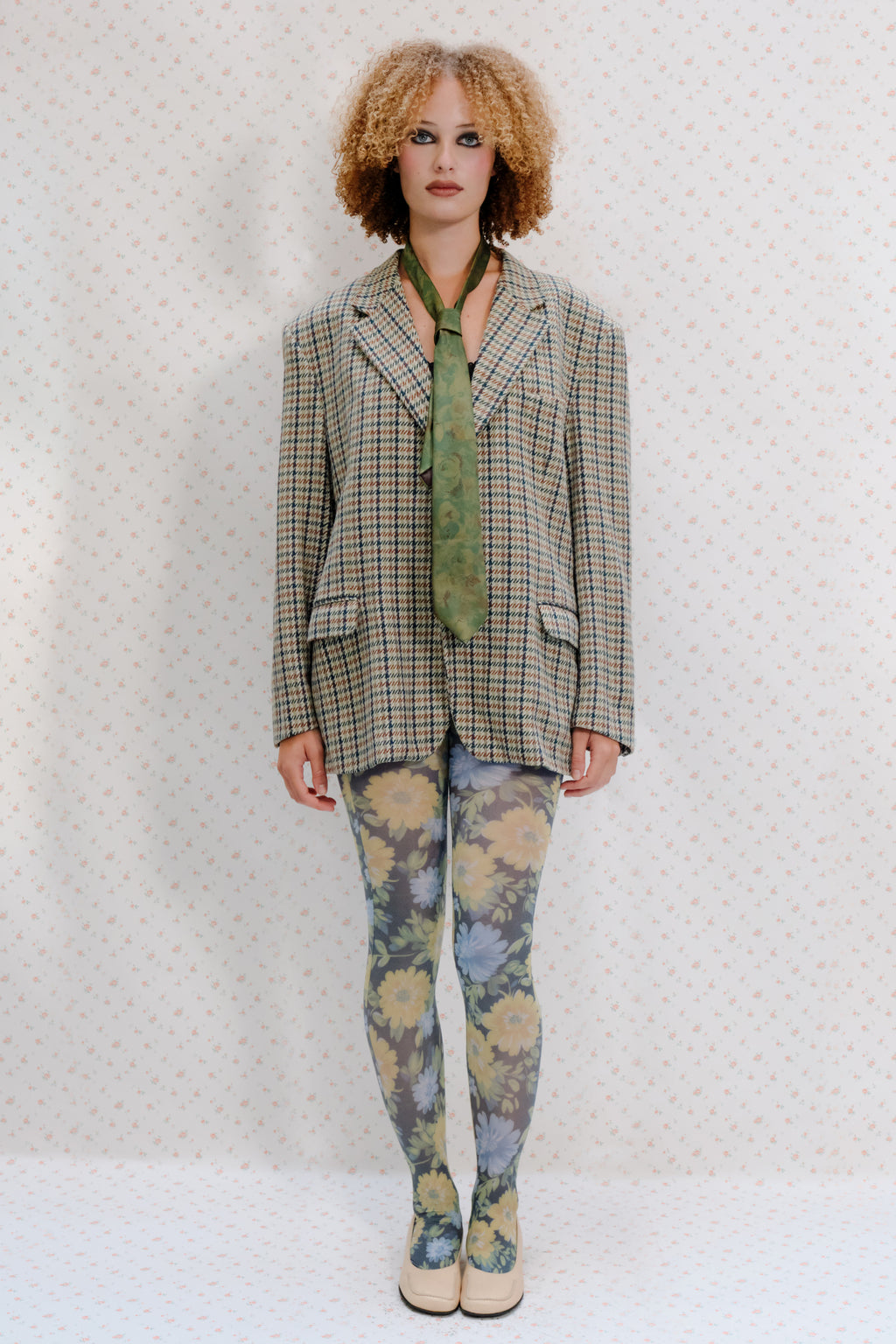 Multicolor Checkered Blazer
