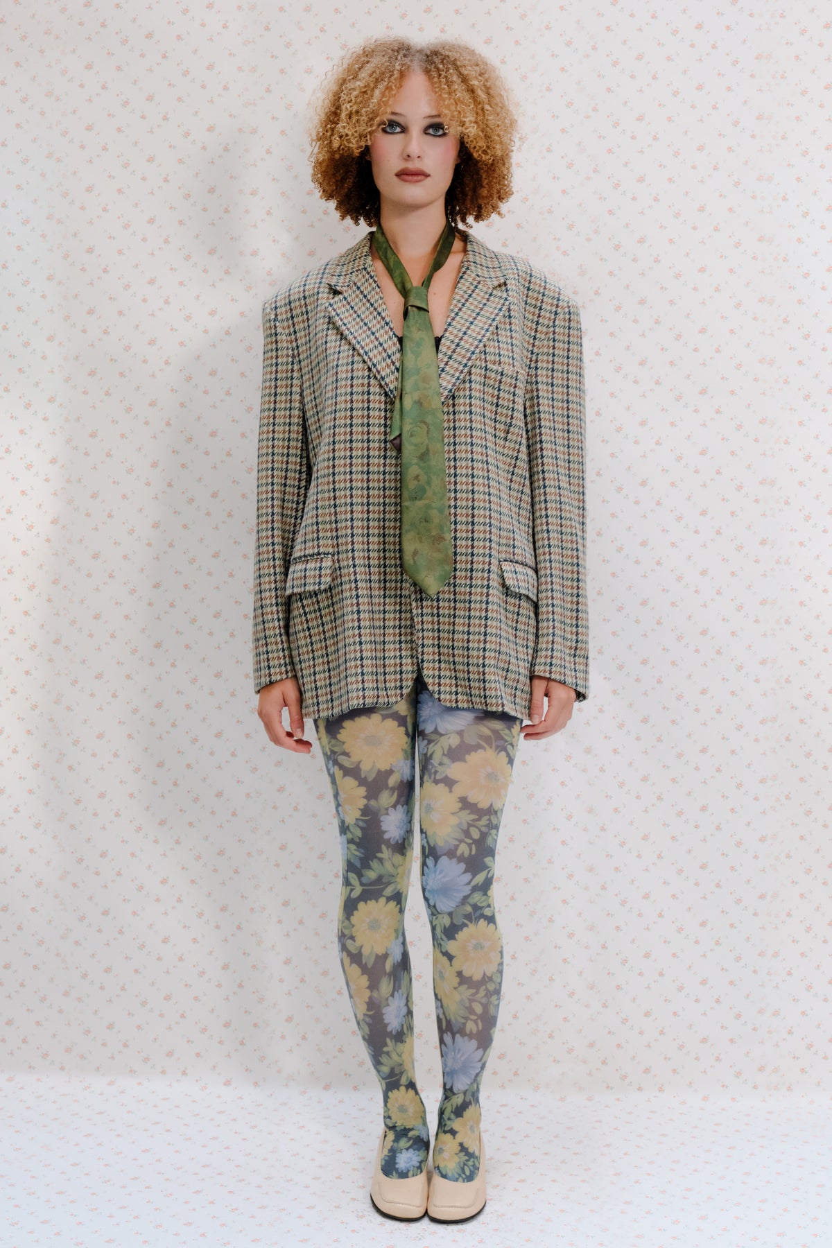 Multicolor Checkered Blazer