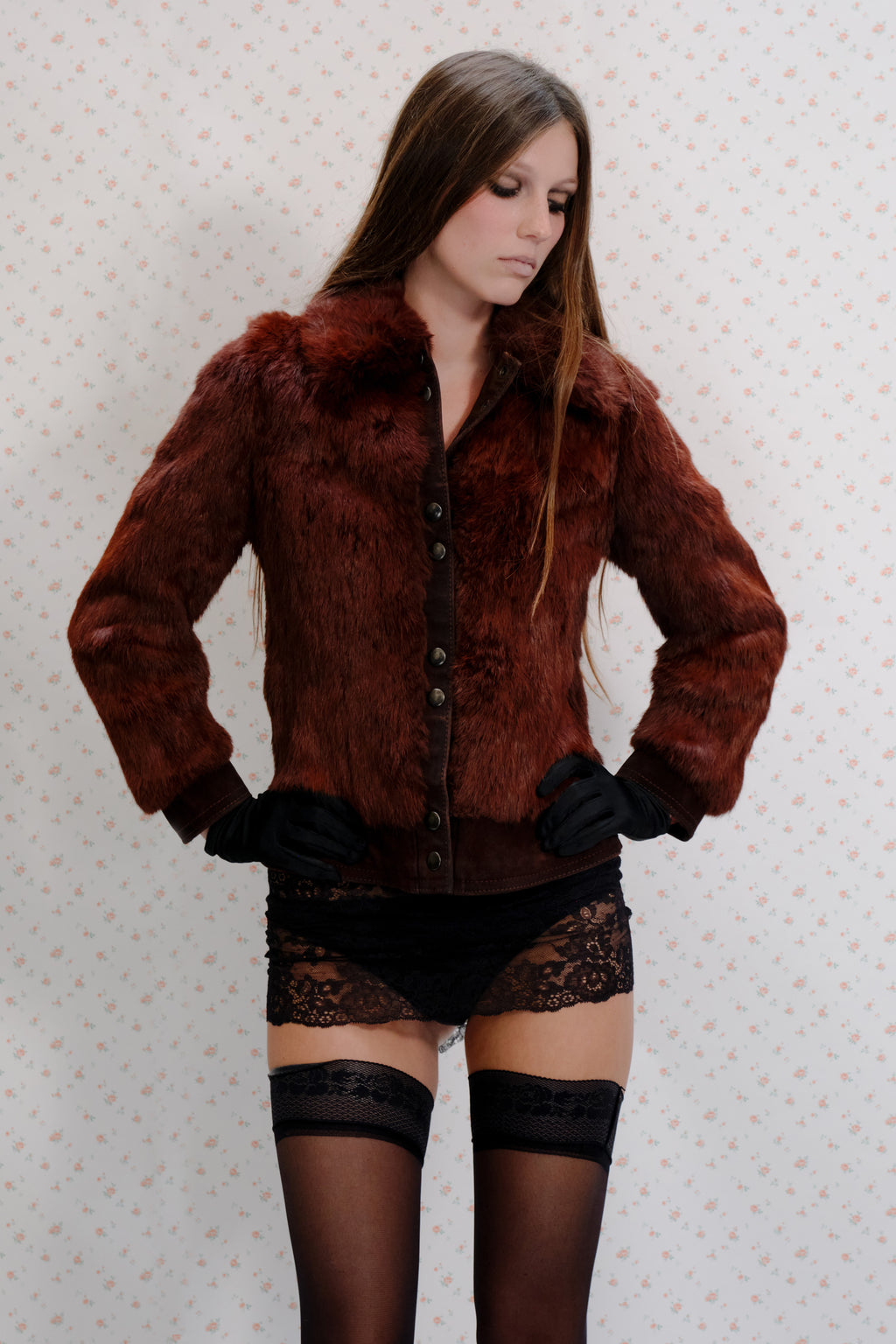 Burgundy Fur Jacket