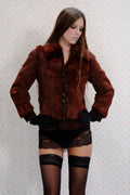 Burgundy Fur Jacket