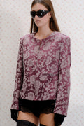 Pink Floral Jacquard Jacket