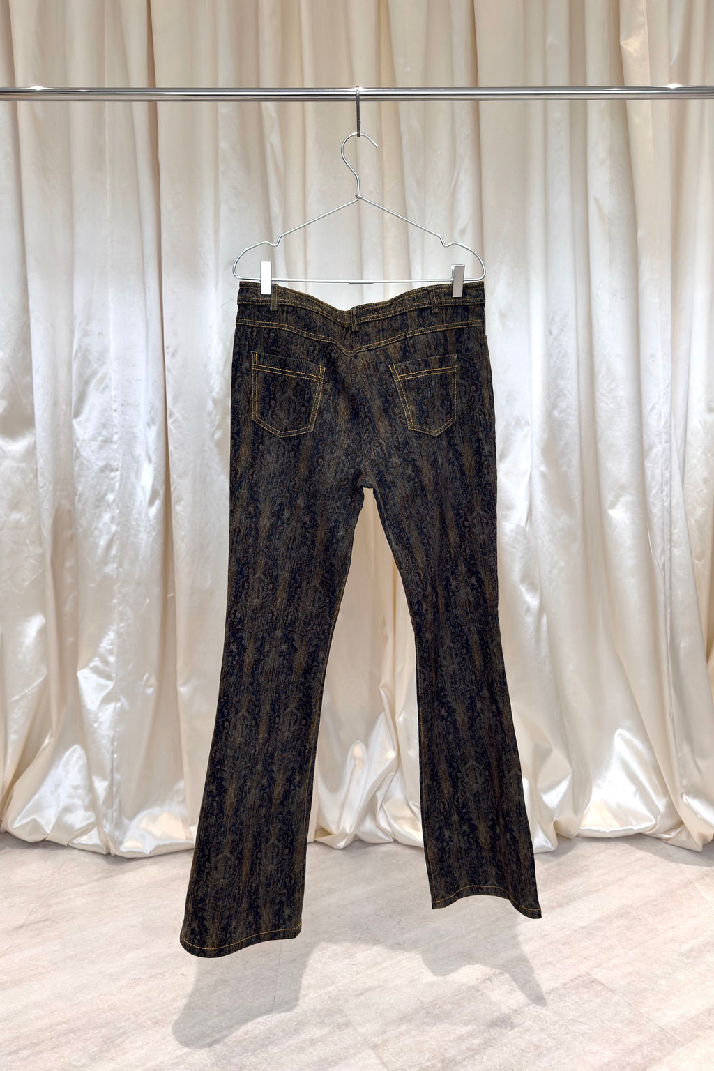 Vintage Dark Paisley Print Jeans