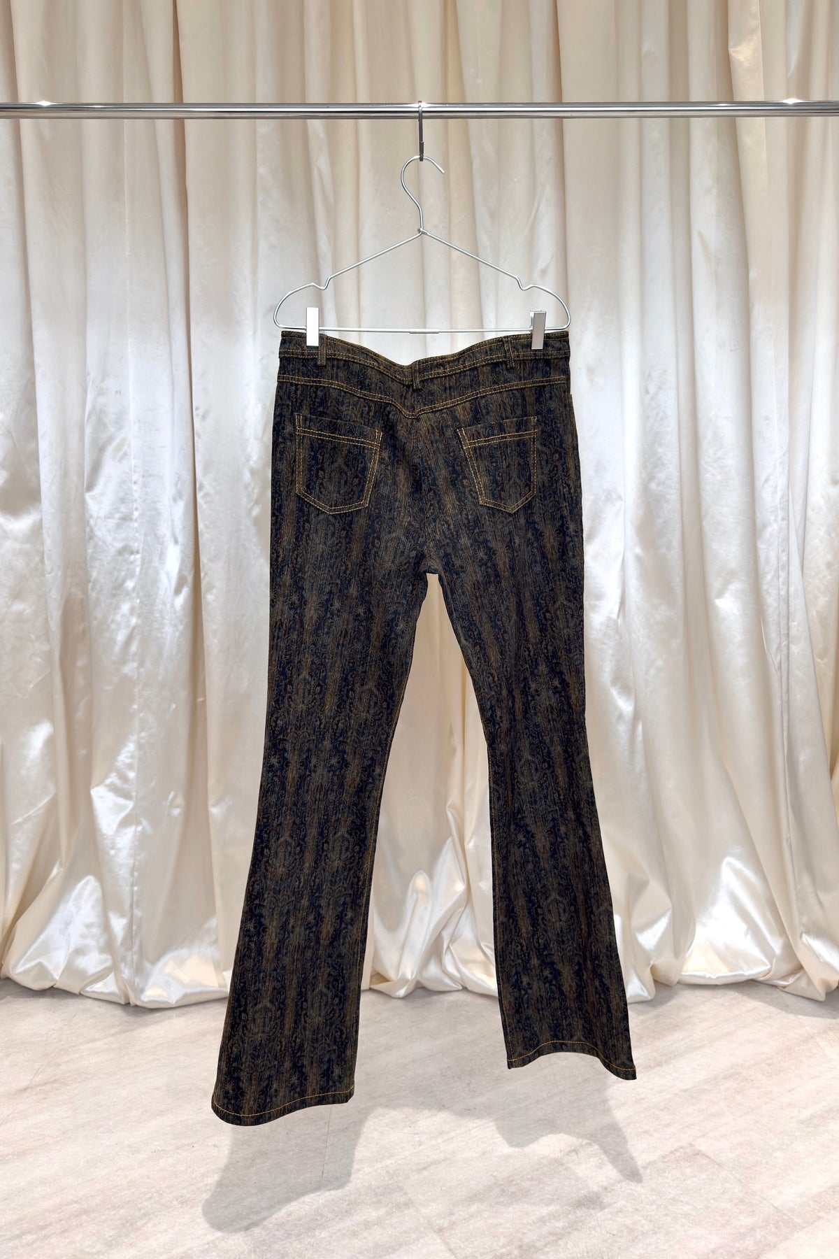 Vintage Dark Paisley Print Jeans