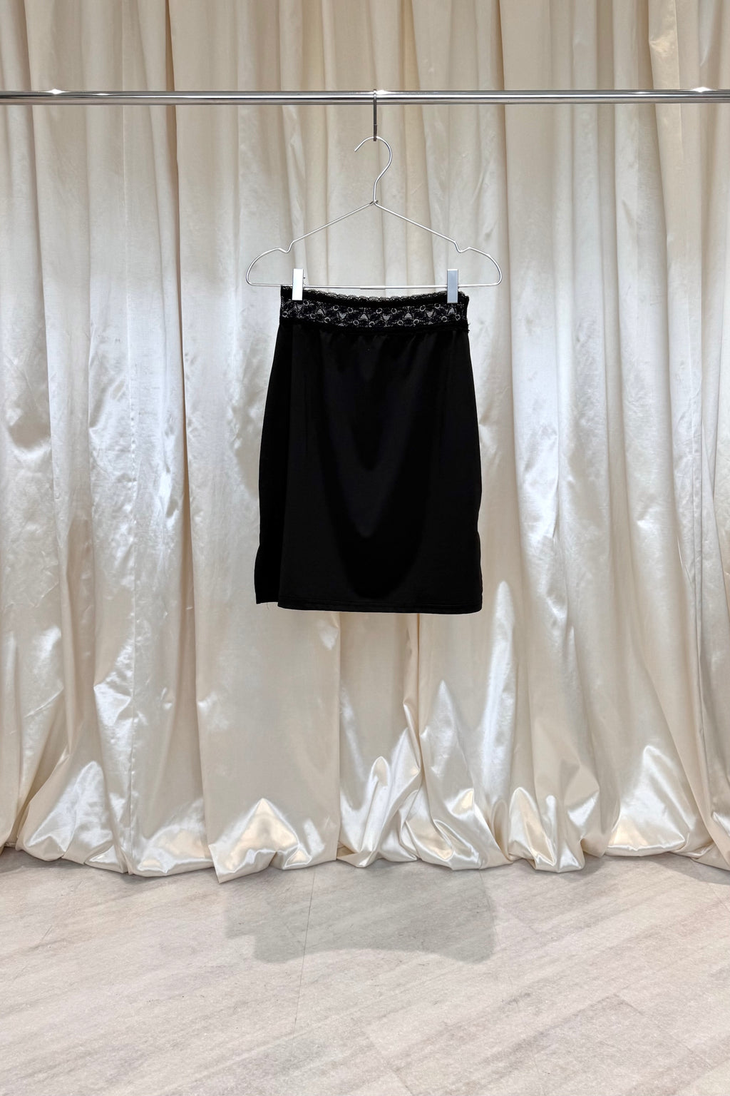 Black Skirt with Lace Waistband