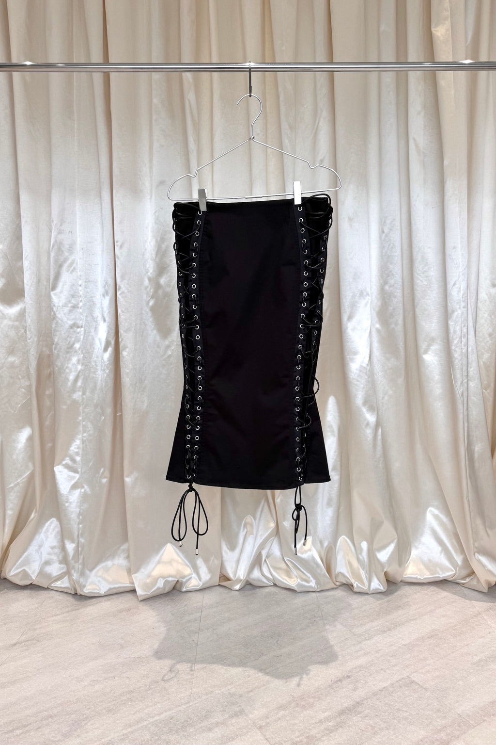 CAMILA COELHO Black Lace-Up Skirt