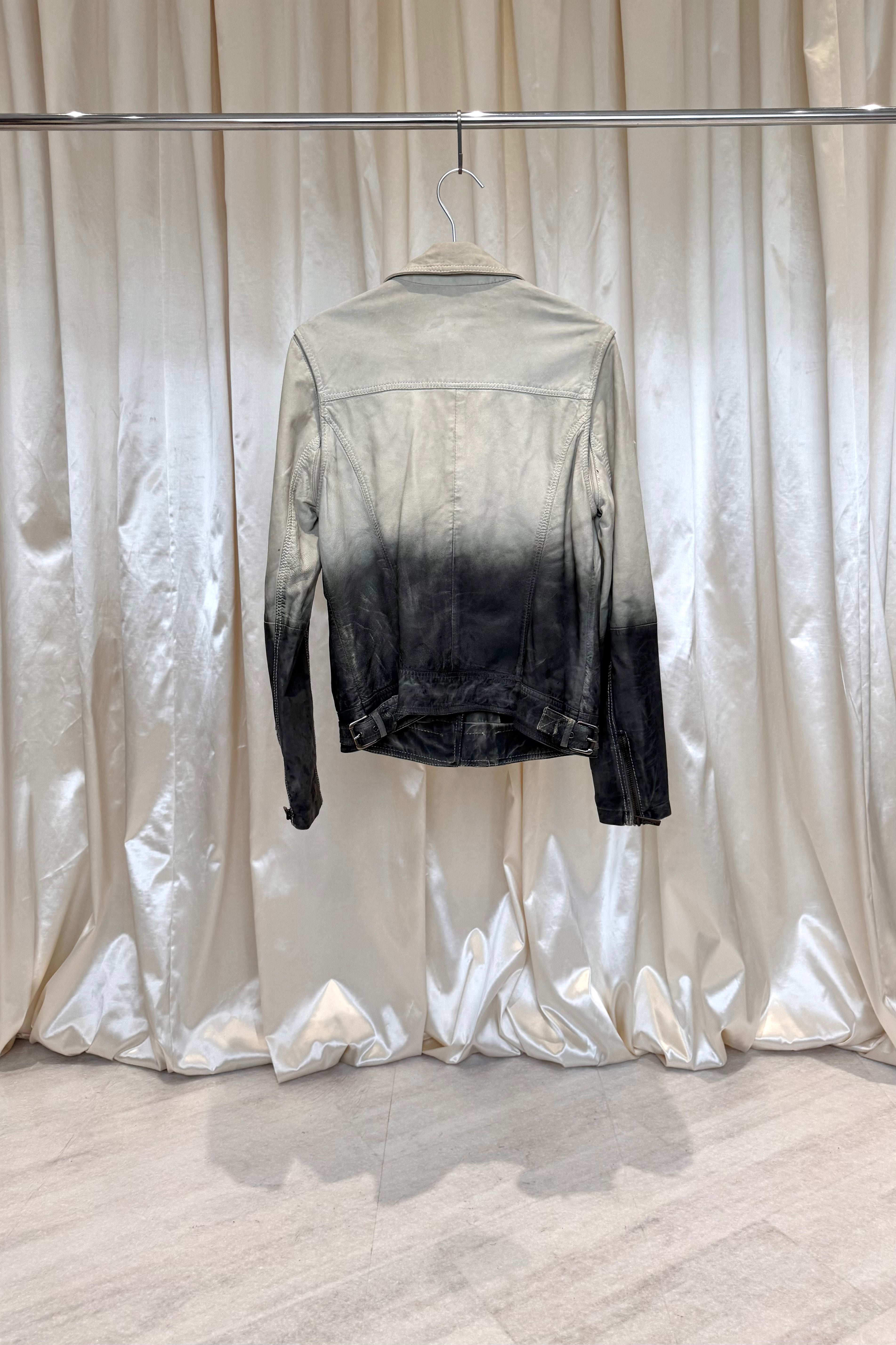 Two-Tone Leather Biker Jacket