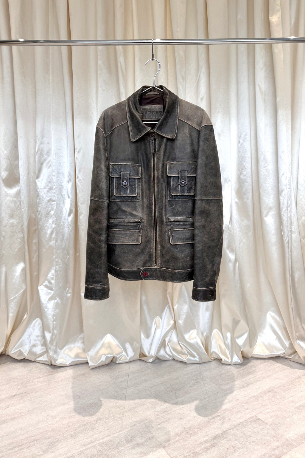 Grey Leather Jacket