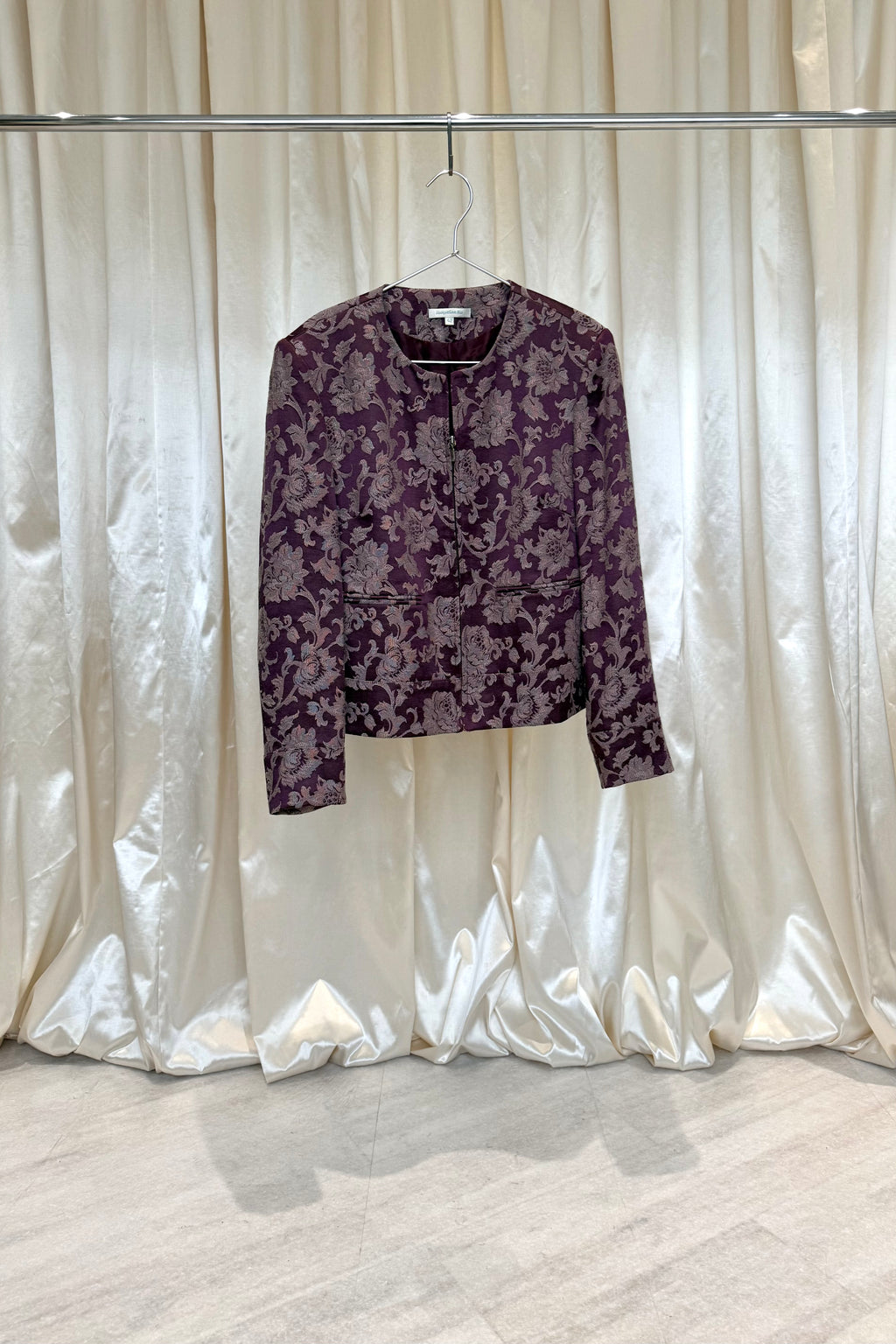 Pink Floral Jacquard Jacket