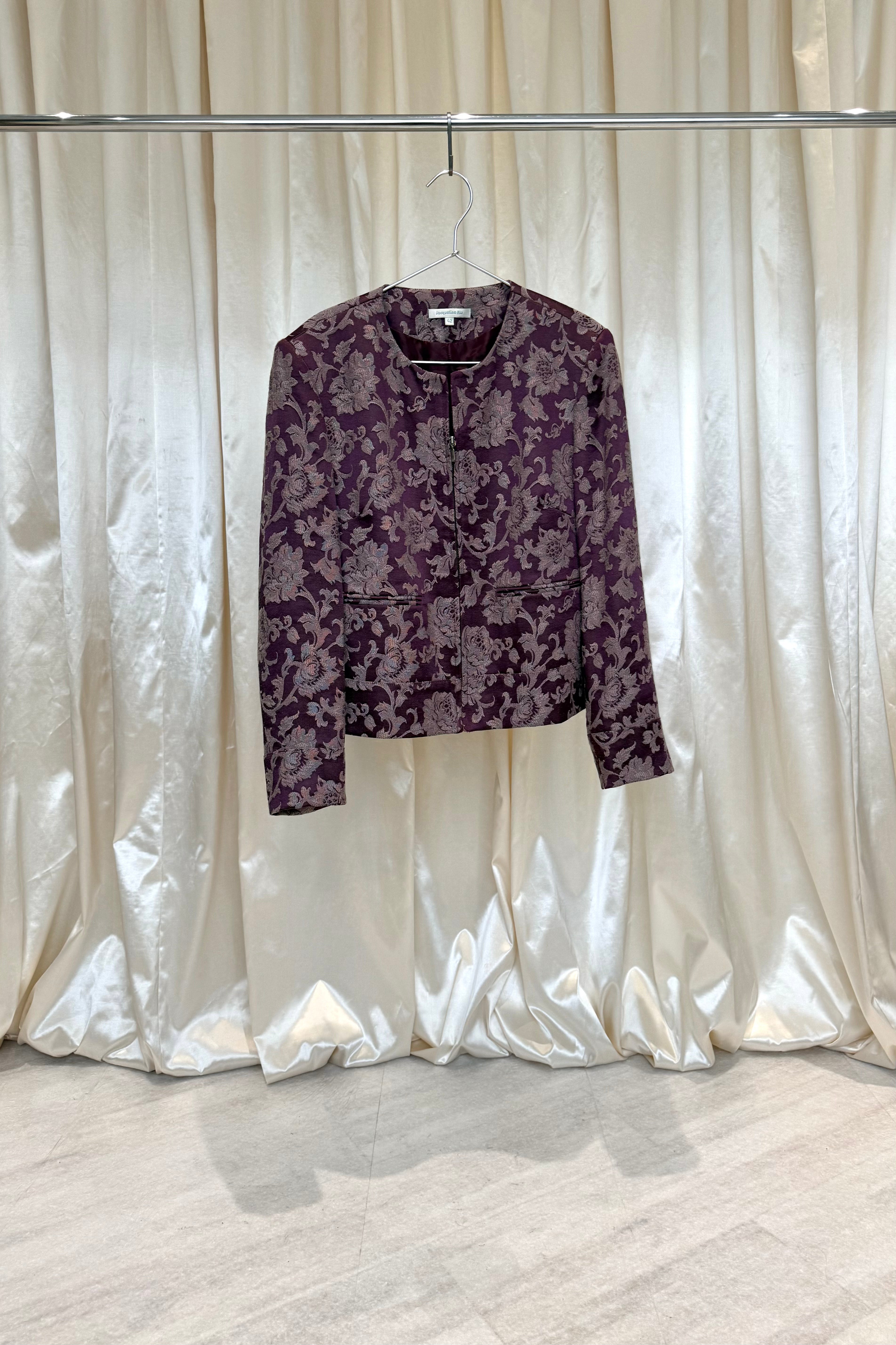 Pink Floral Jacquard Jacket