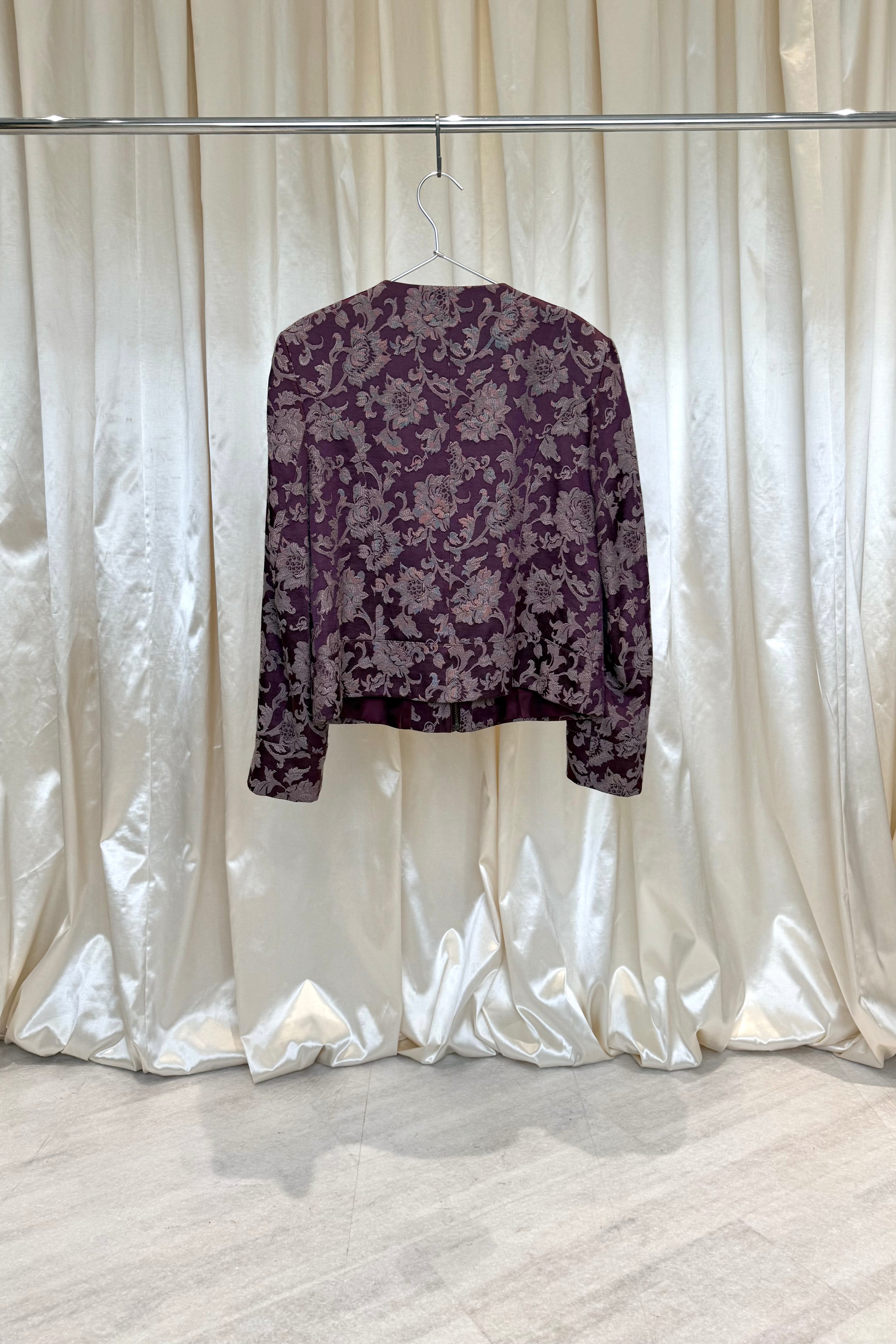 Pink Floral Jacquard Jacket