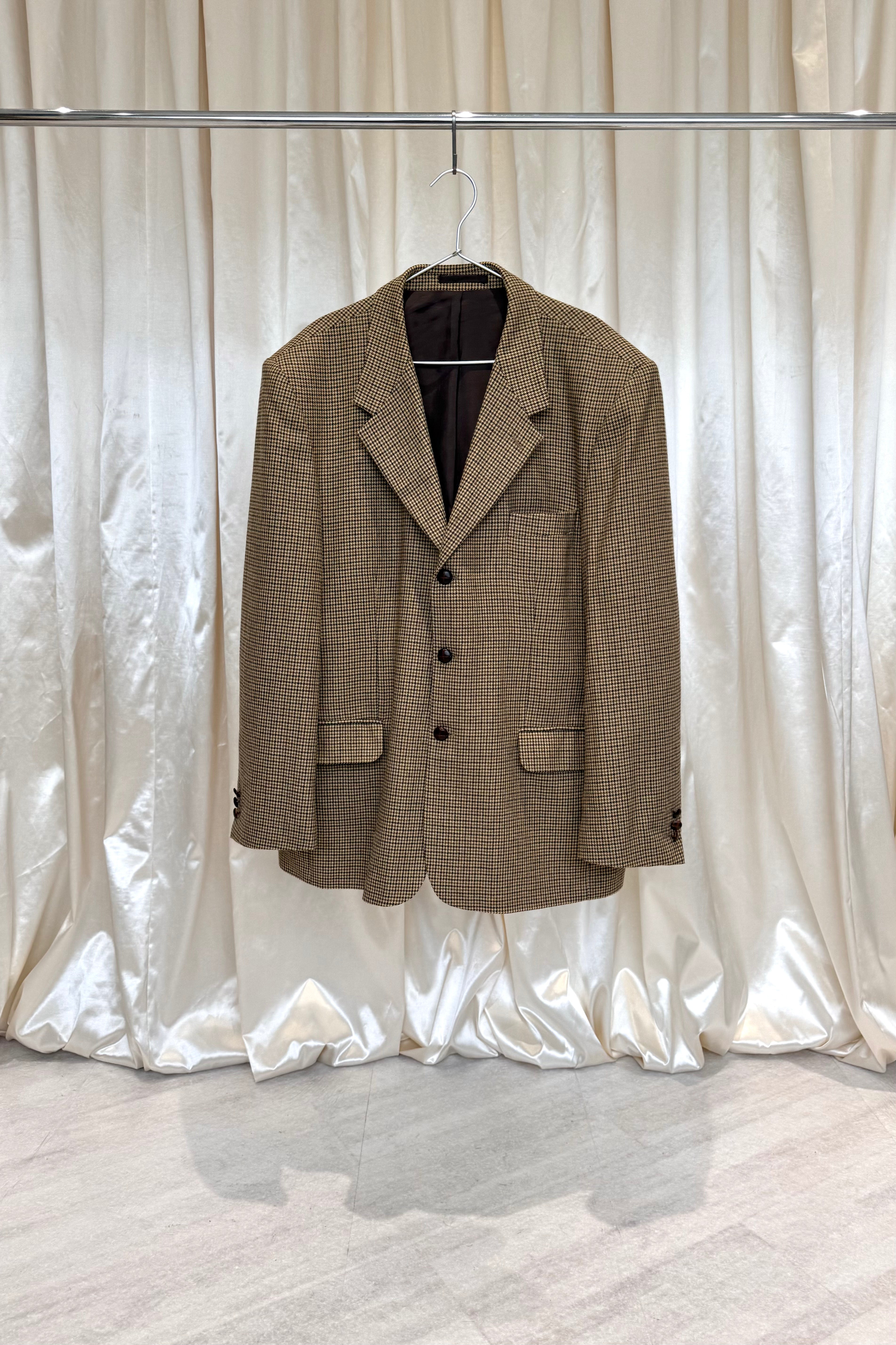 Brown Checkered Oversized Blazer