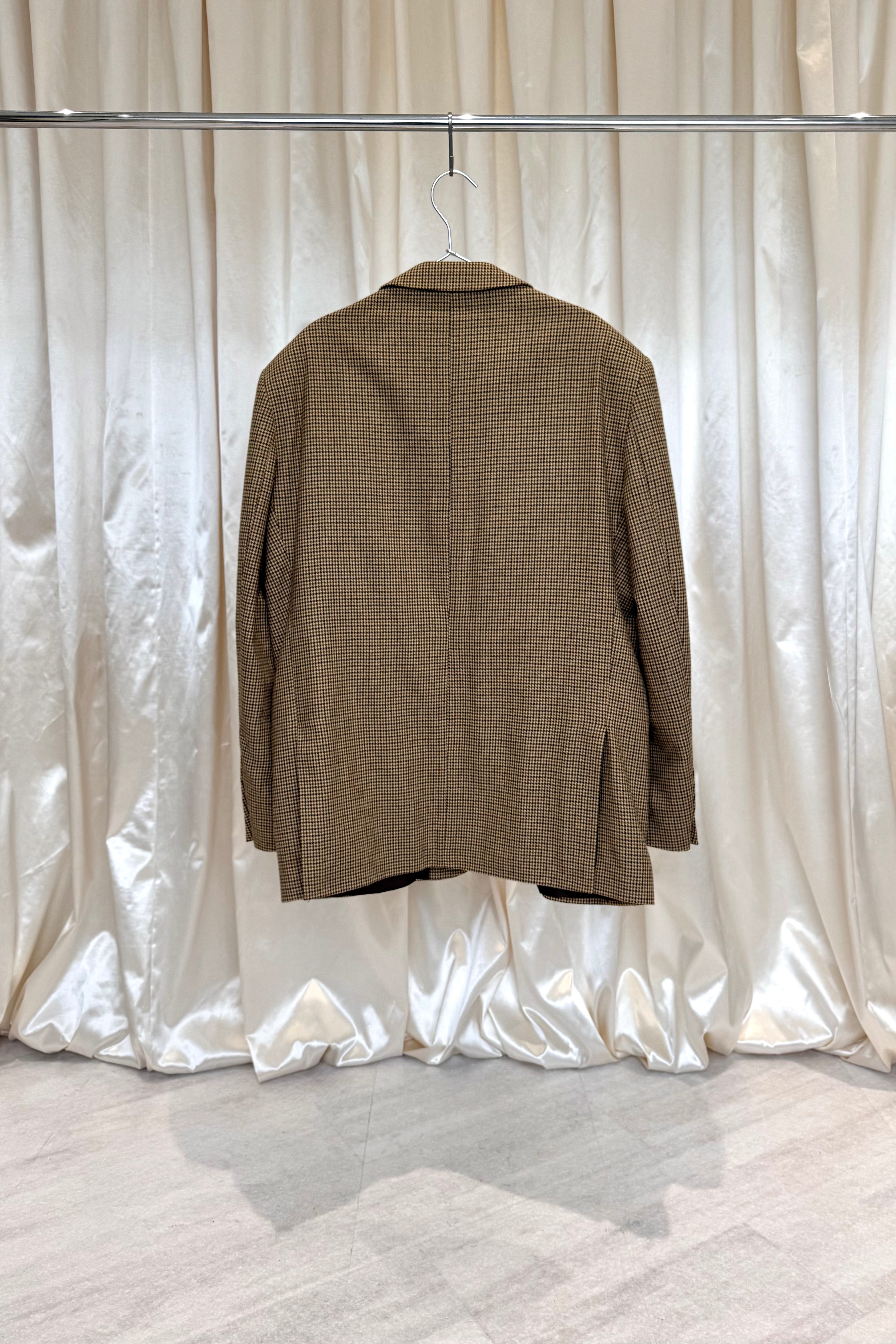 Brown Checkered Oversized Blazer