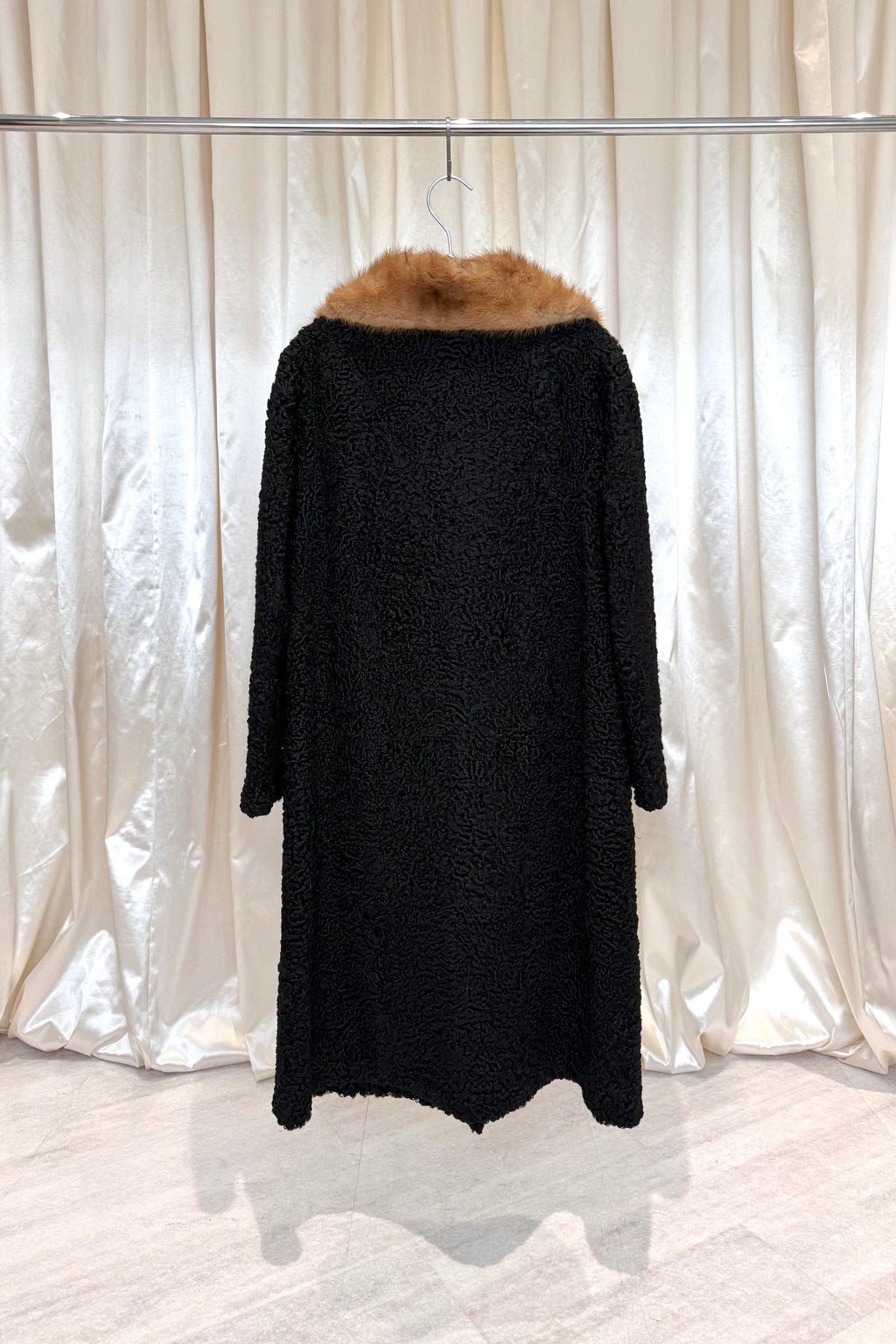 Black Coat with Fur Collar