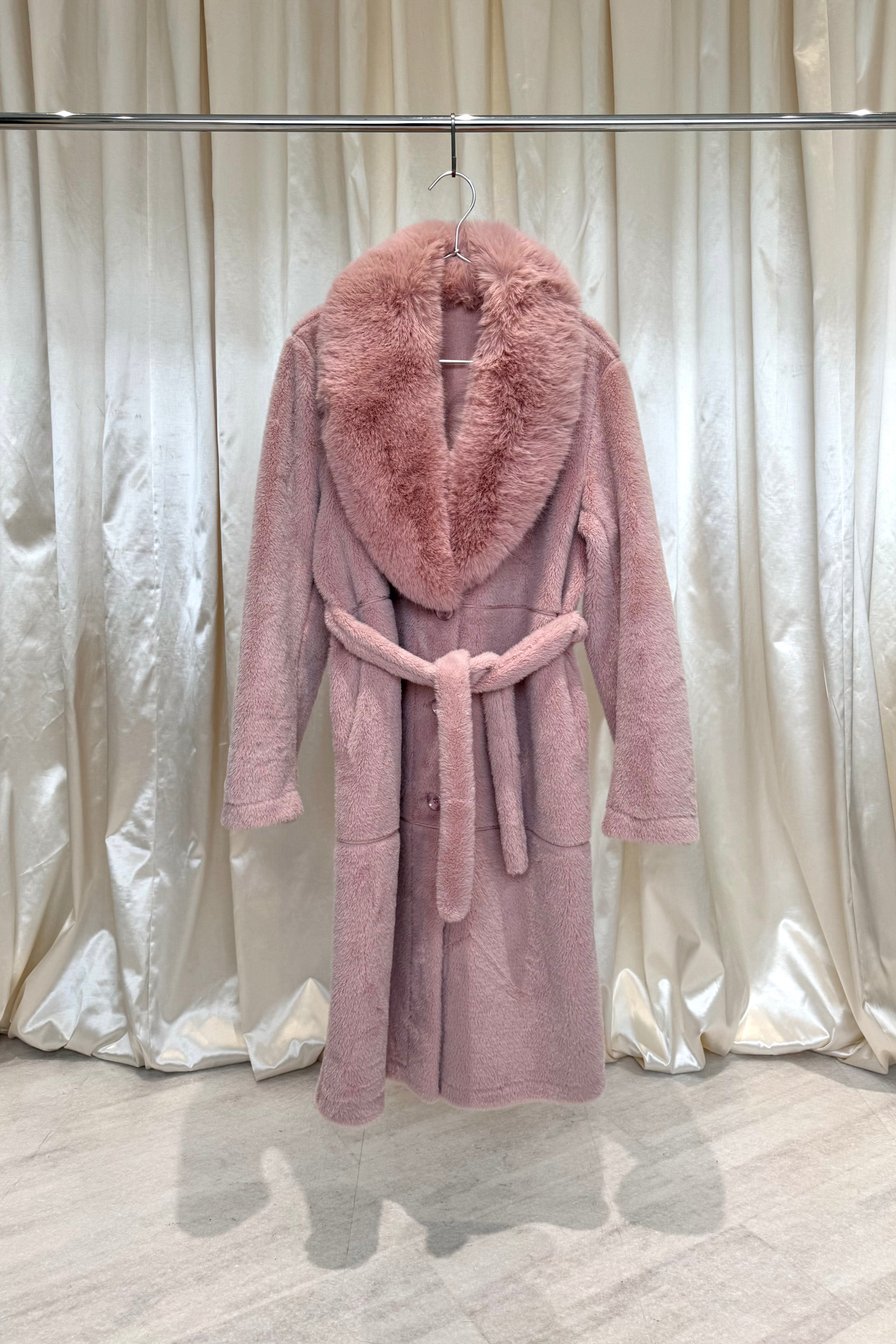 Faux Fur Pink Coat
