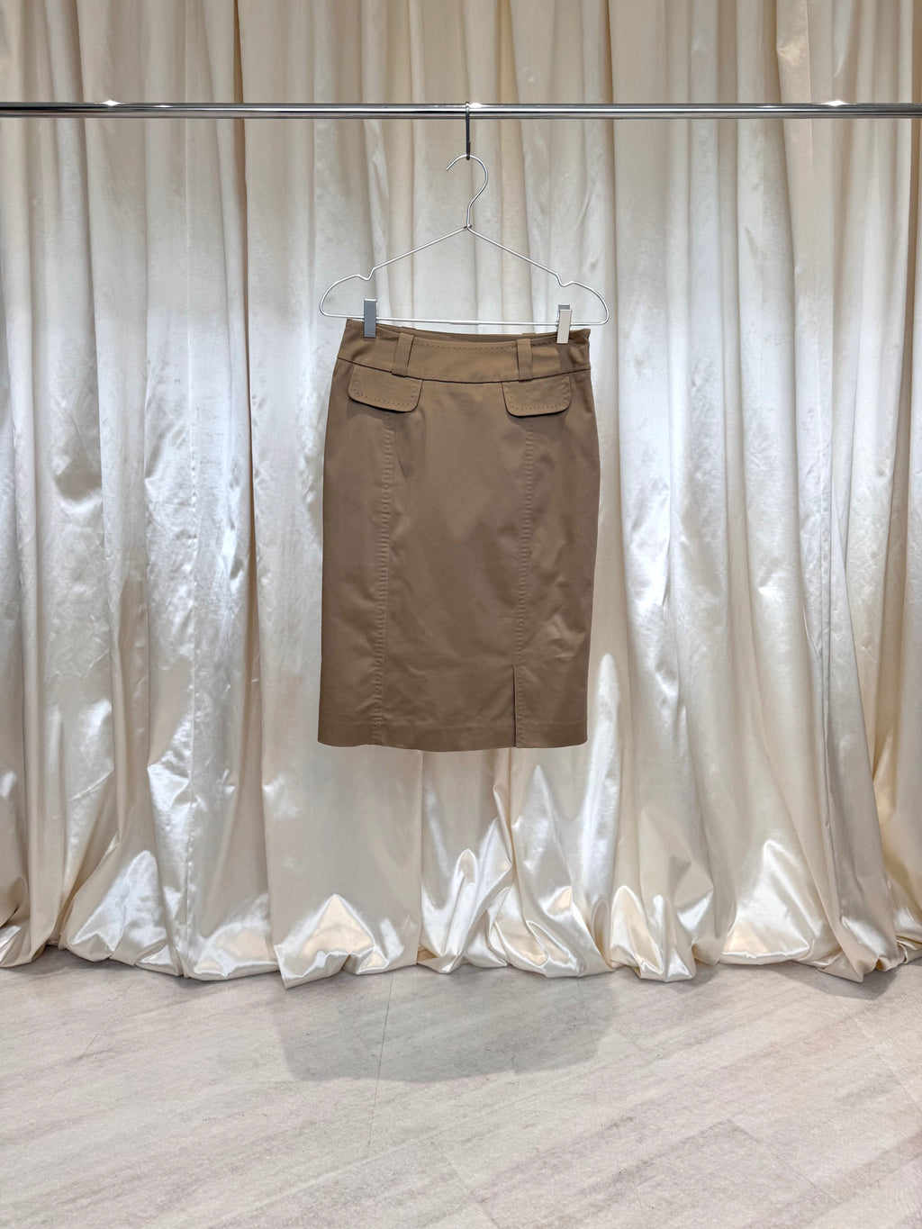ALAIN MANOUKIAN Beige Vintage Pencil Skirt