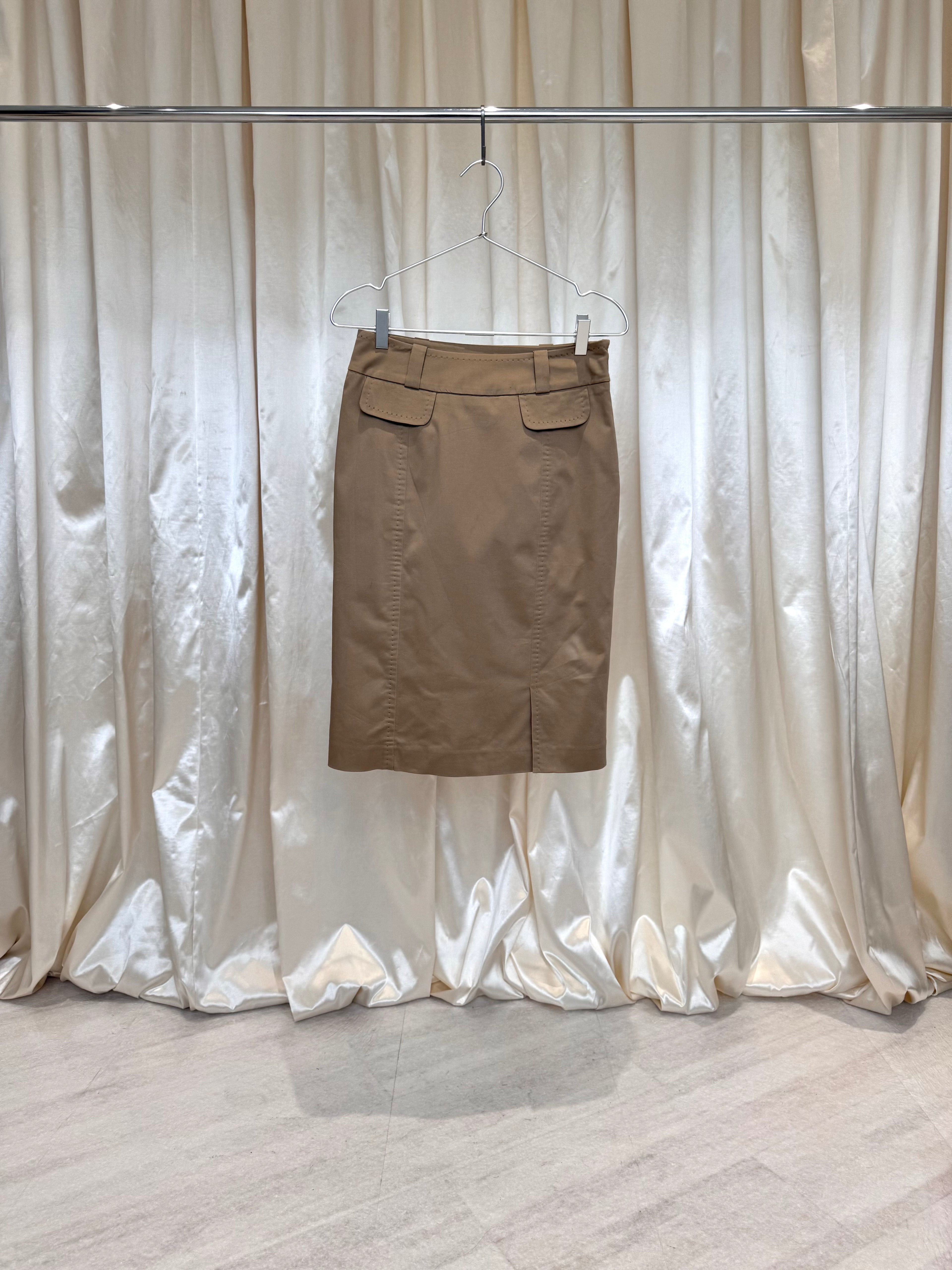 Beige Pencil Skirt