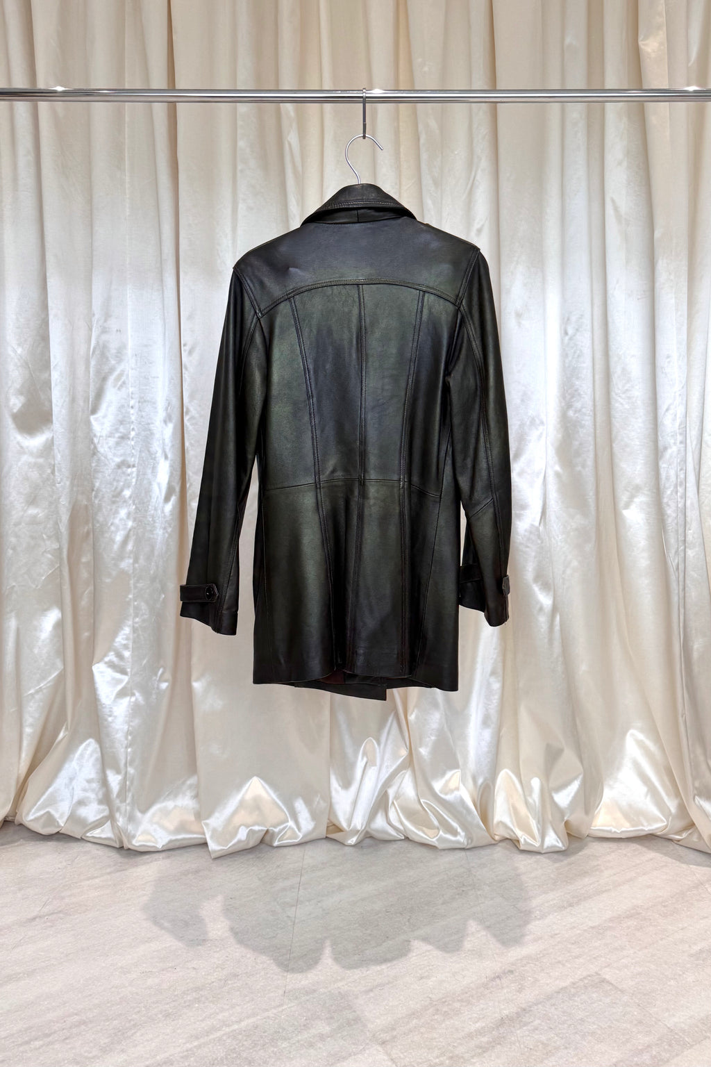 VIA VESTUCCI Black Leather Coat