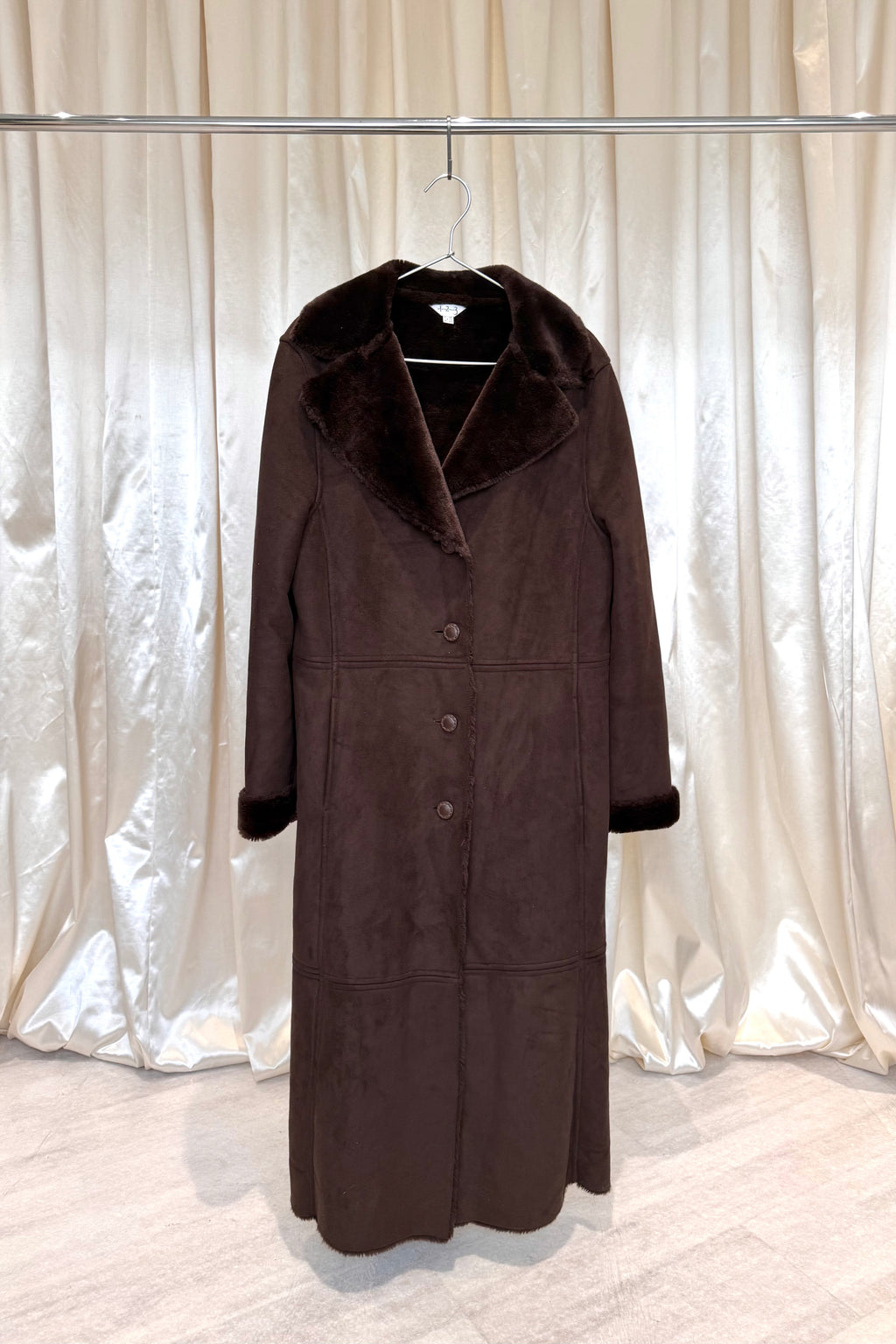Vintage Dark Brown Suede Coat