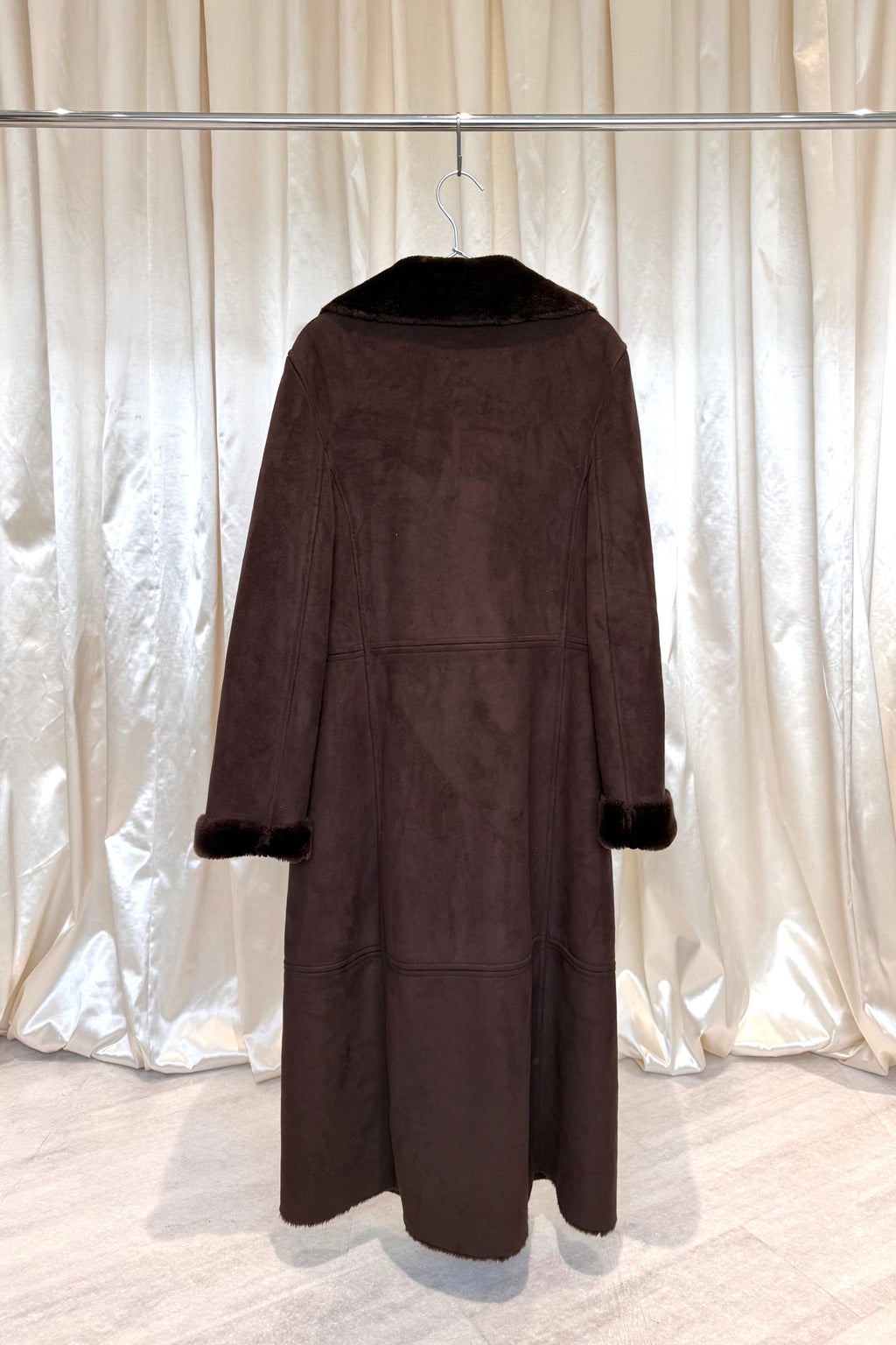 Vintage Dark Brown Suede Coat