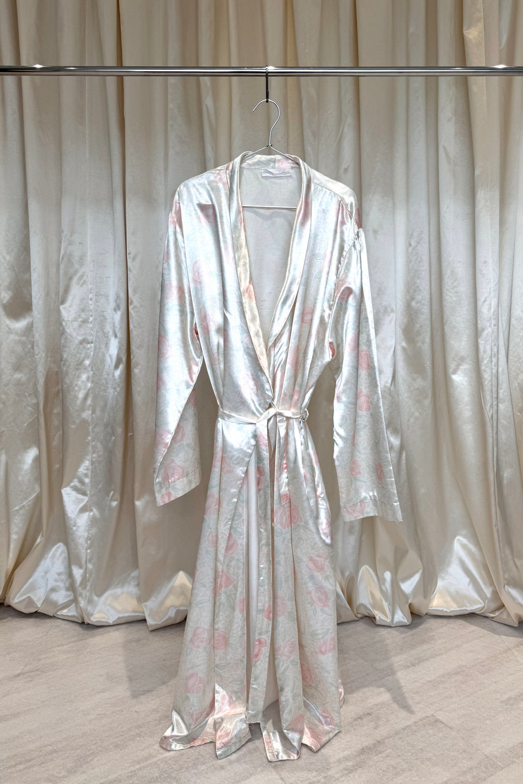 Pink Floral Satin Dress